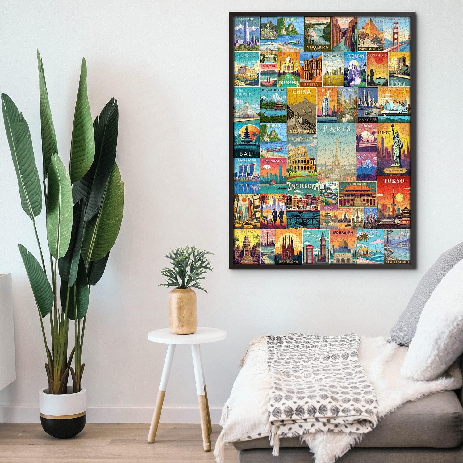 Rompecabezas Vintage 1000 Piezas PICKFORU Monumentos Mundiales