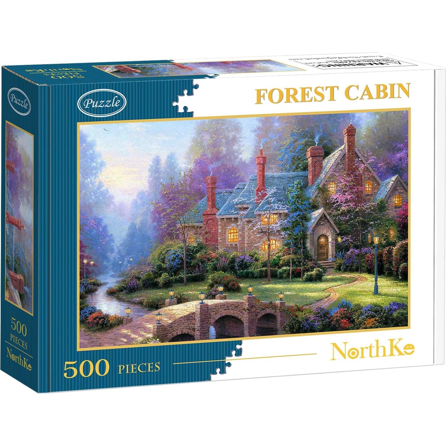 Rompecabezas NorthKe 500 Piezas Paisaje Cabaña Bosque