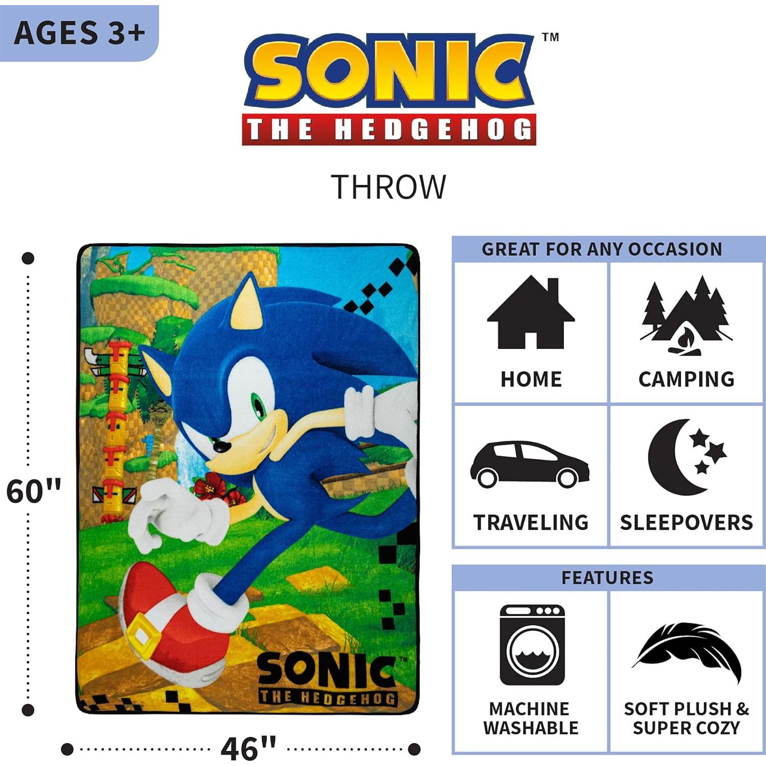 Manta de Micro Raschel Franco Sonic The Hedgehog 116x152 cm