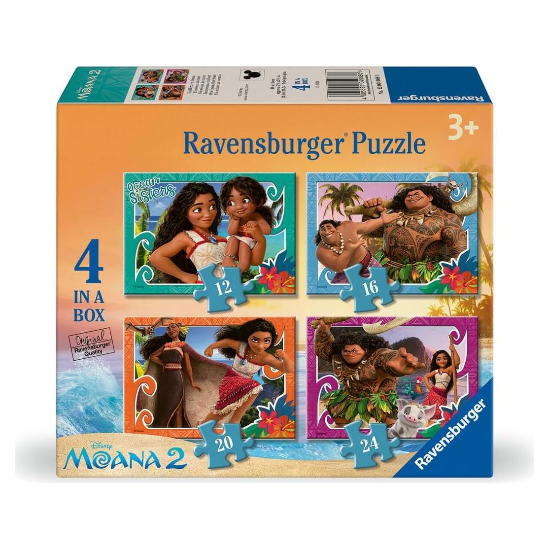 Rompecabezas Ravensburger Moana 2 - 4 en 1 para niños