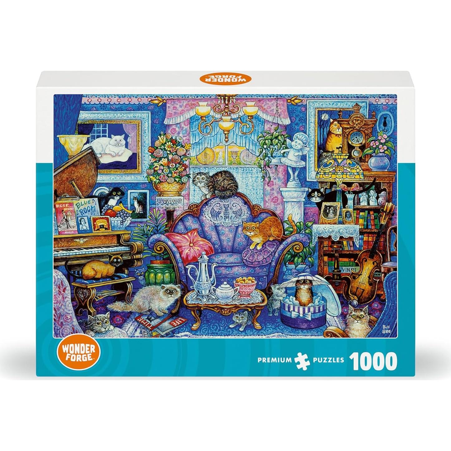 Rompecabezas 1000 Piezas Gatos en Habitación Azul Wonder Forge