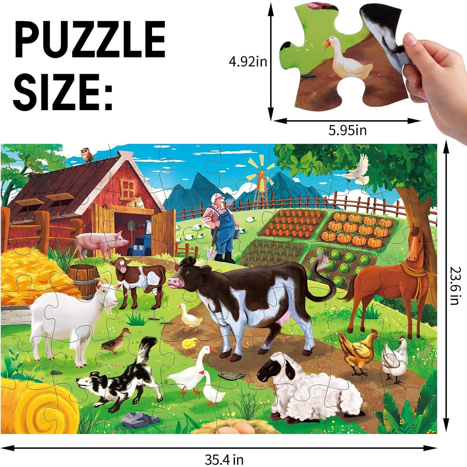 Rompecabezas de Suelo Jumbo IFLOVE Animales de Granja 48 Piezas