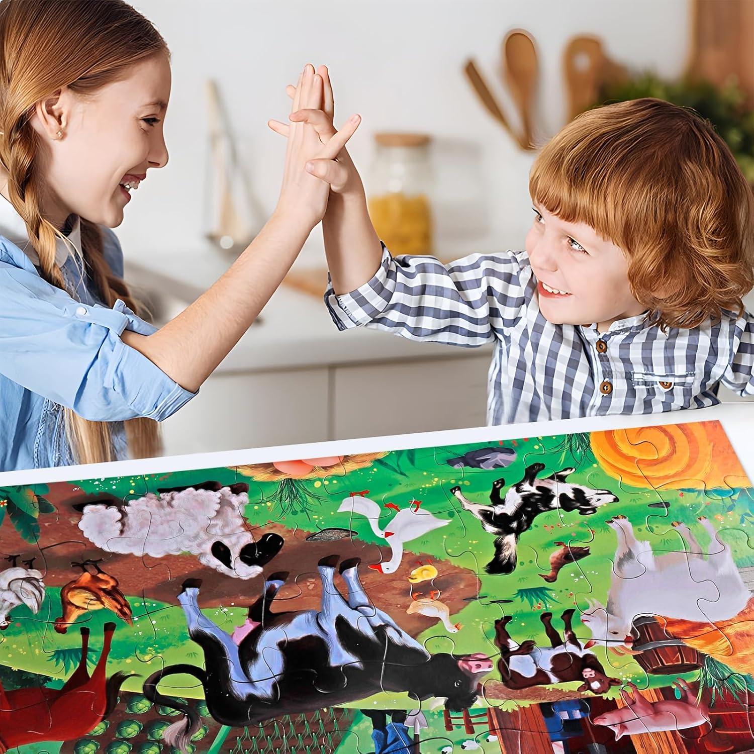 Rompecabezas de Suelo Jumbo IFLOVE Animales de Granja 48 Piezas