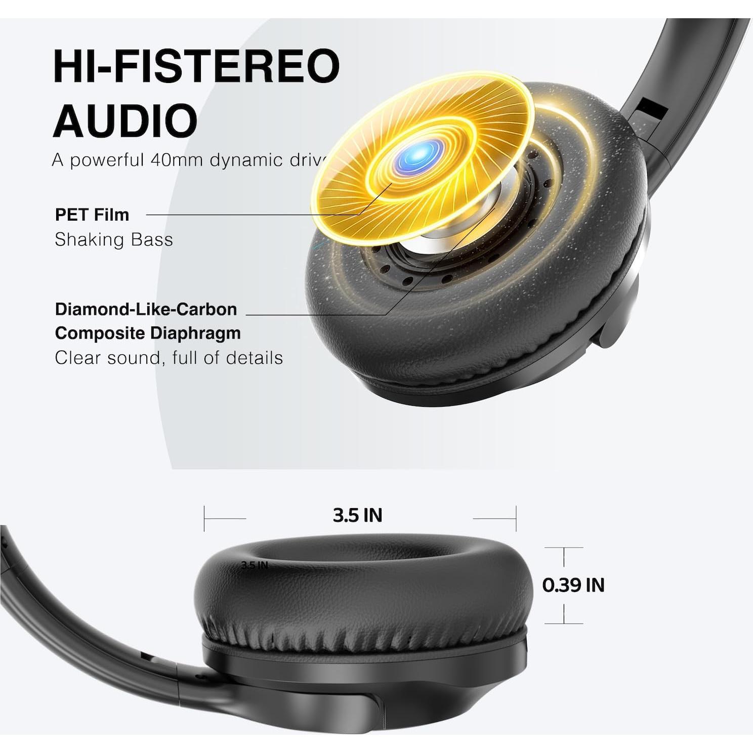 Auriculares con cable MIDOLA Hi-Fi plegables negros 269g