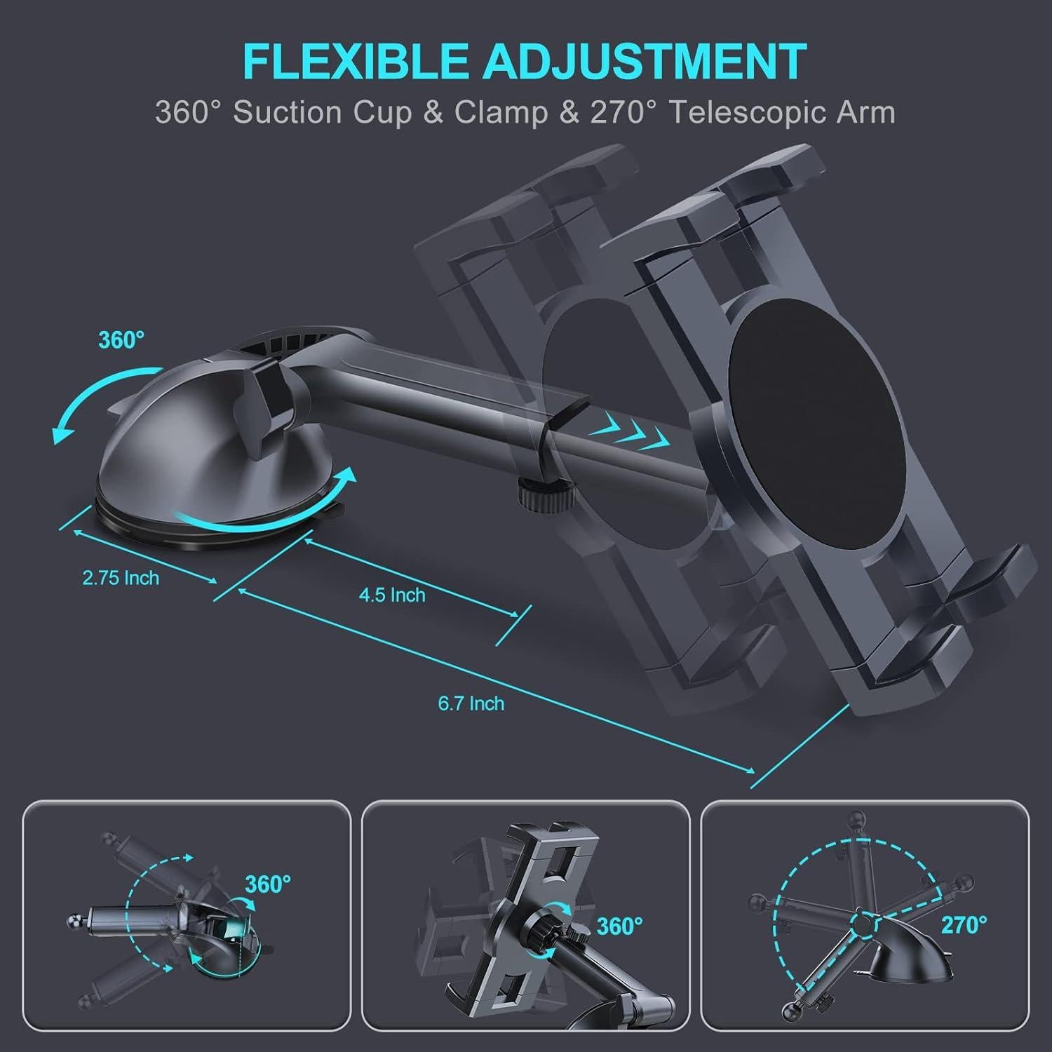 Soporte para Tablet de Coche Vadaxx VD-DM-1 360° Ventosa