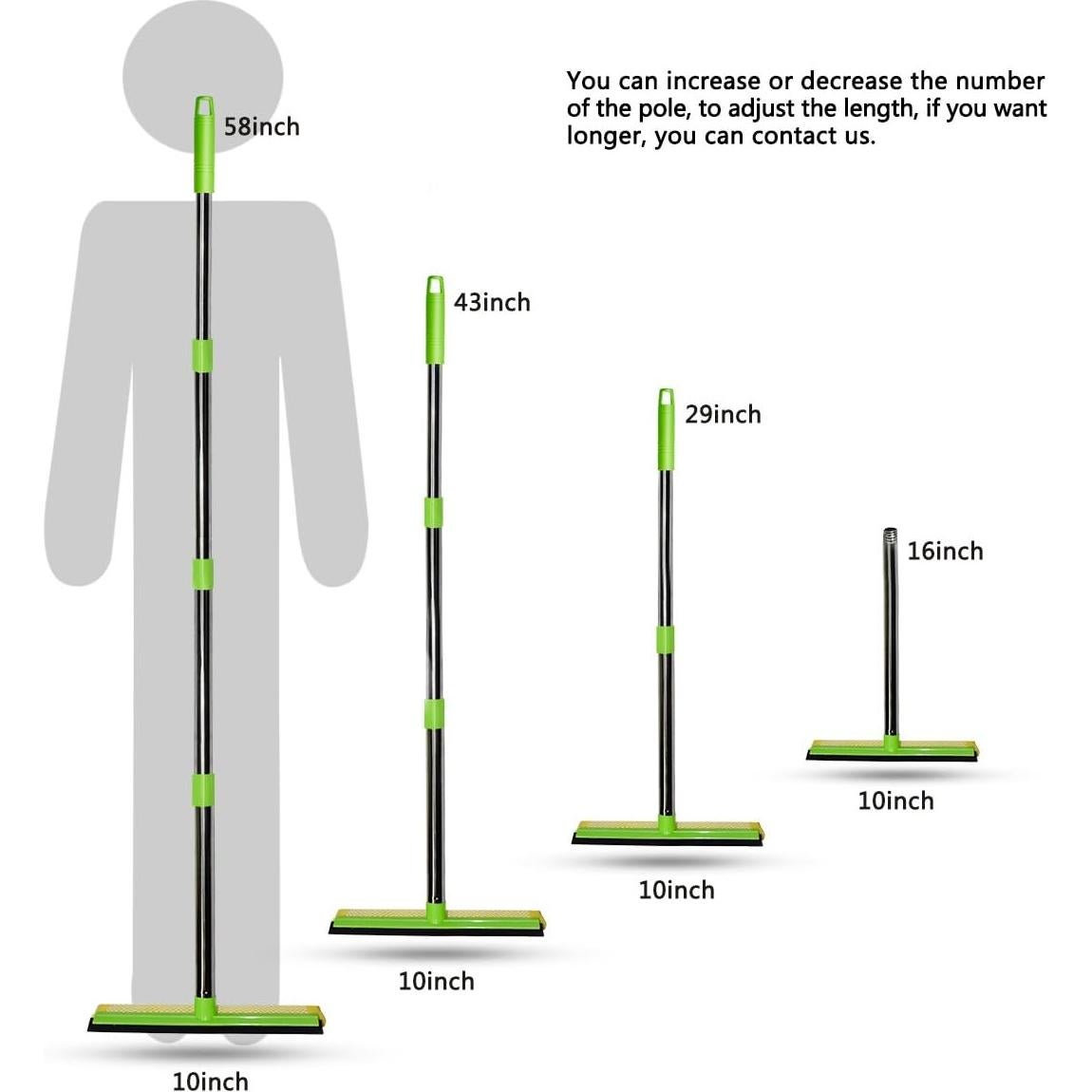 Limpiacristales ITTAHO 2 en 1 con Mango Extensible 147 cm