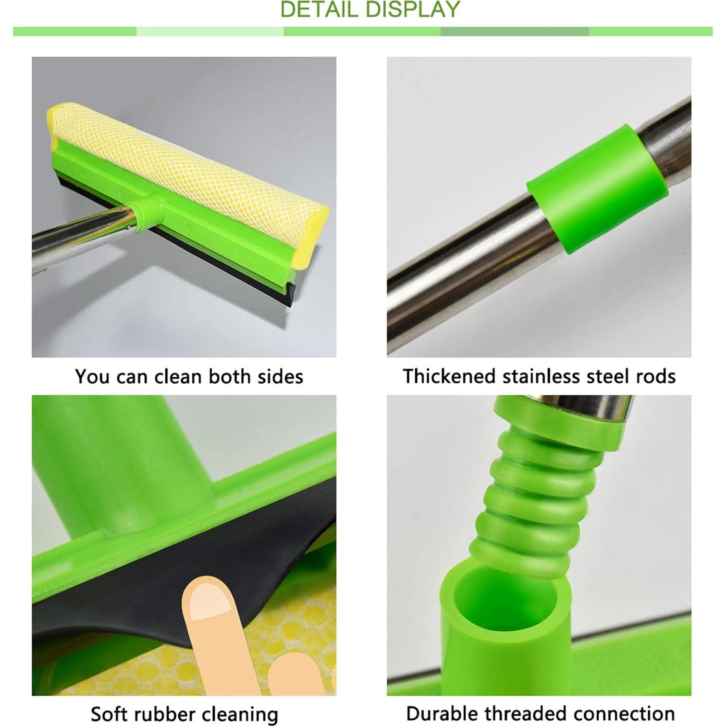 Limpiacristales ITTAHO 2 en 1 con Mango Extensible 147 cm