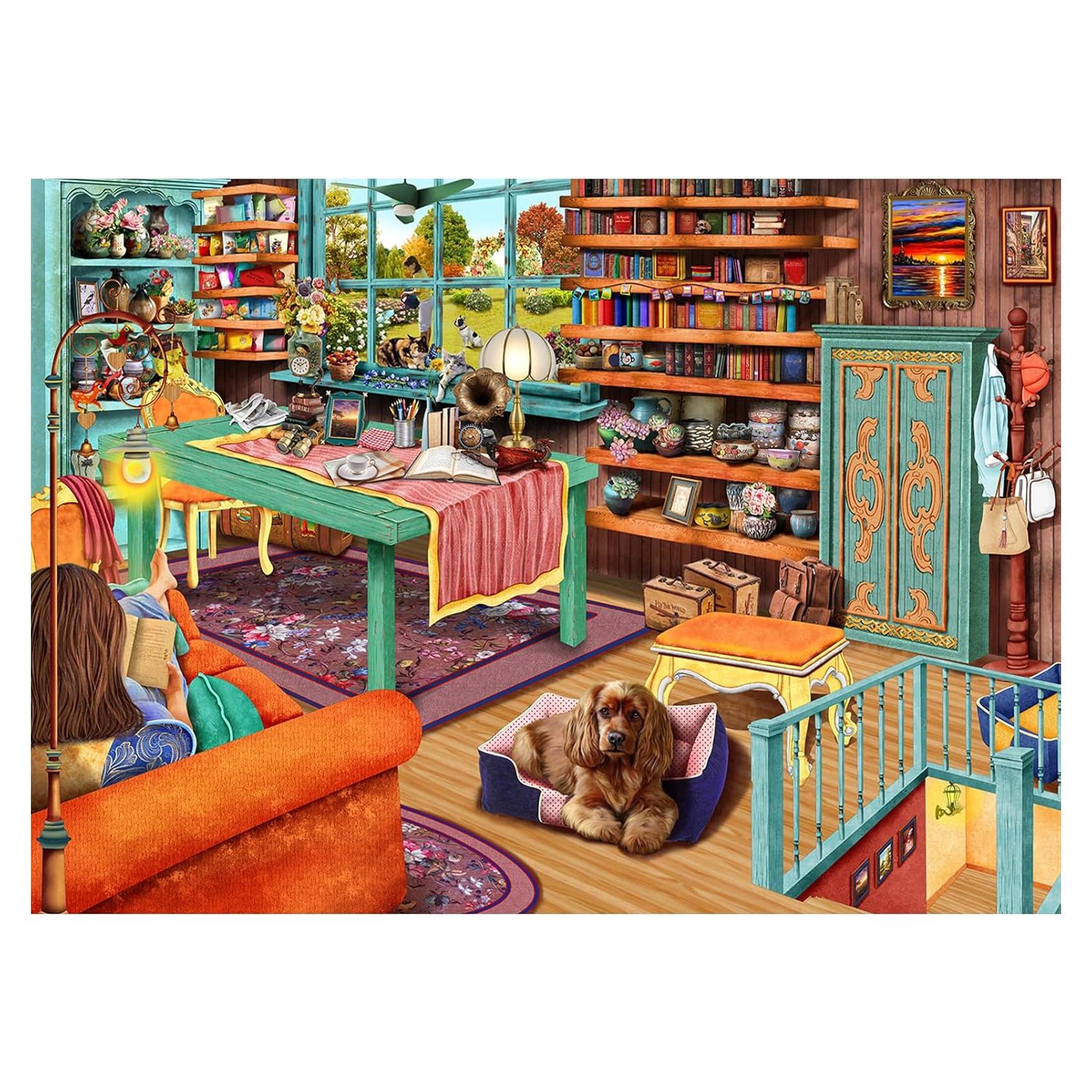 Rompecabezas 1000 Piezas TangMosaic Gato Ventana 70x50cm