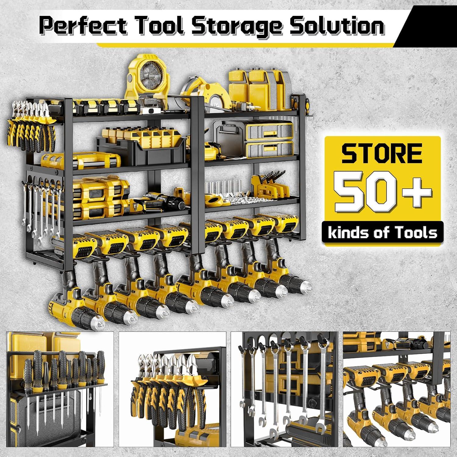 Organizador de Herramientas Eléctricas Jsyonii 4 Niveles 8 Taladros