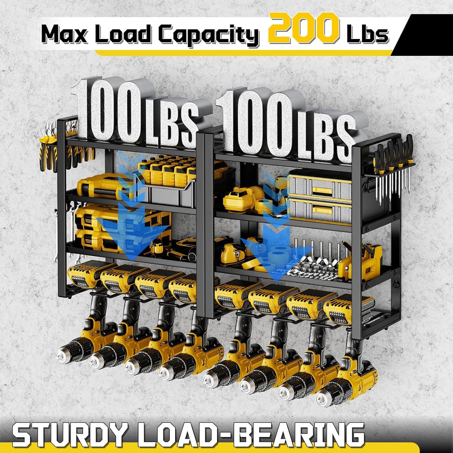 Organizador de Herramientas Eléctricas Jsyonii 4 Niveles 8 Taladros