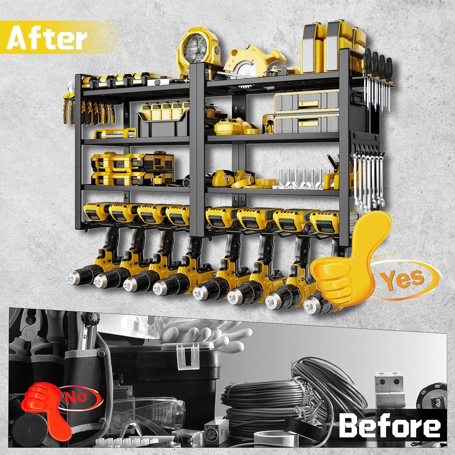 Organizador de Herramientas Eléctricas Jsyonii 4 Niveles 8 Taladros