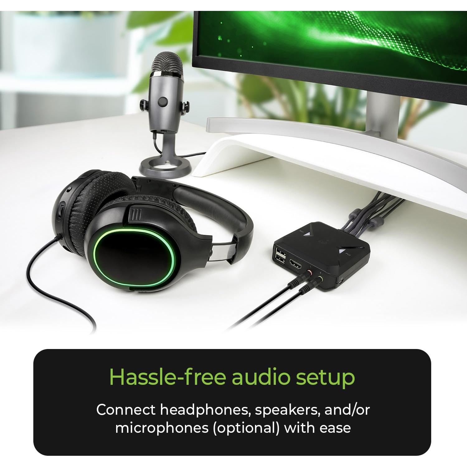 Interruptor KVM USB HDMI IOGEAR GCS92HU 4K 2 Puertos