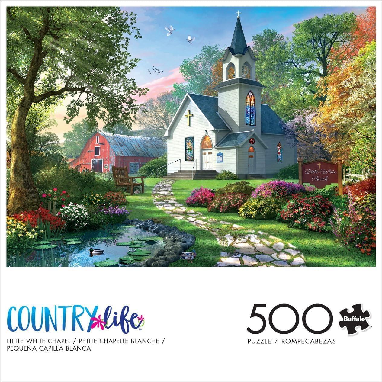 Rompecabezas 500 Piezas Buffalo Games Capilla Blanca 54x38 cm