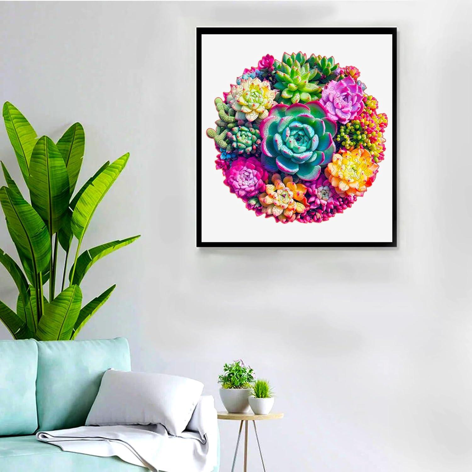 Rompecabezas de Madera Hopelucr Suculentas 200 Piezas 28.3x27.2cm