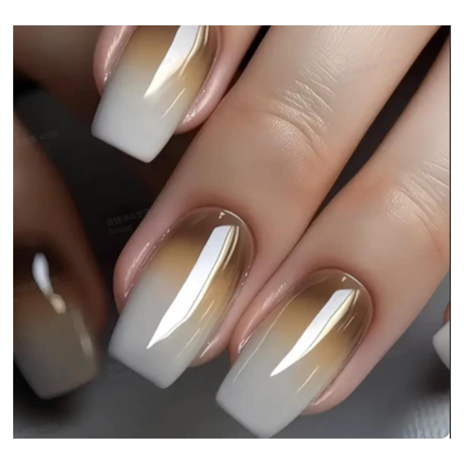 Uñas Postizas Curvlife de Gel Punta Francesa 30 Piezas