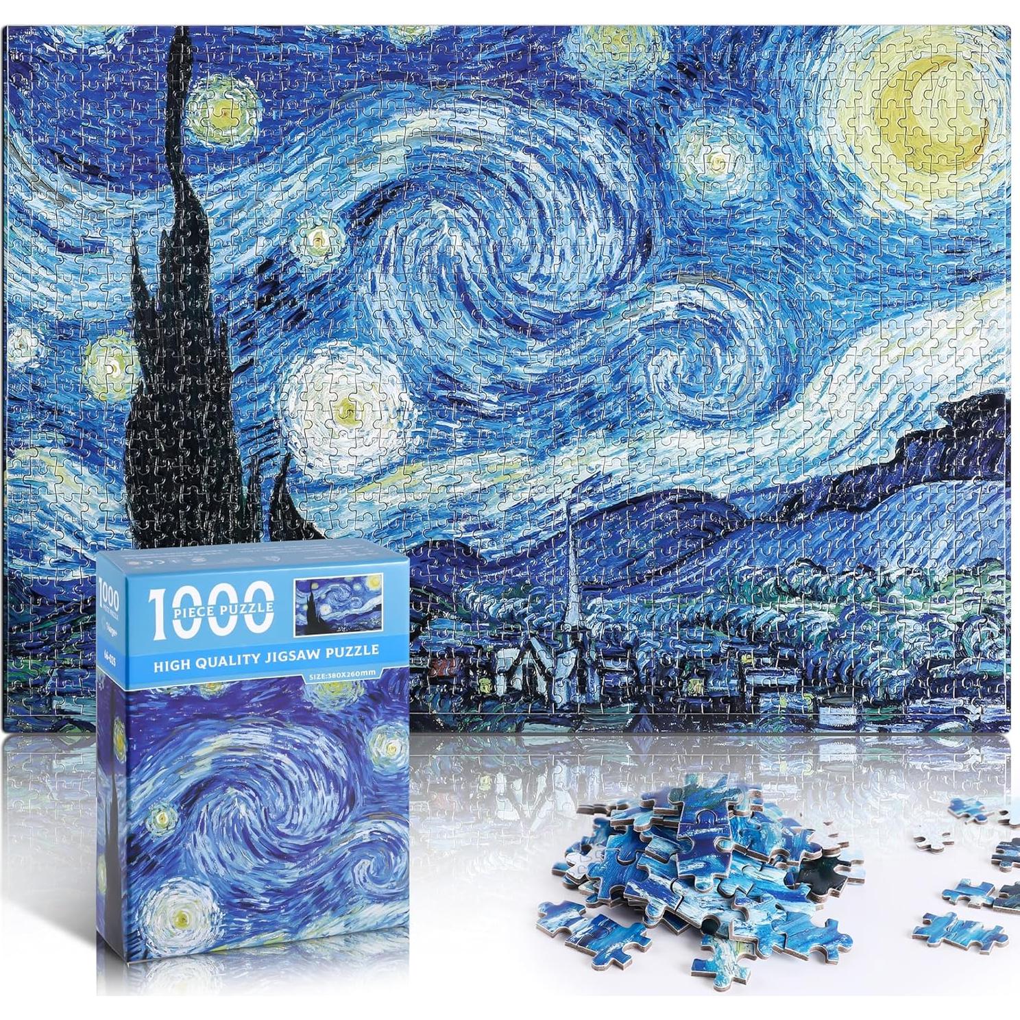 Rompecabezas 1000 Piezas Van Gogh Noche Estrellada 70x50cm