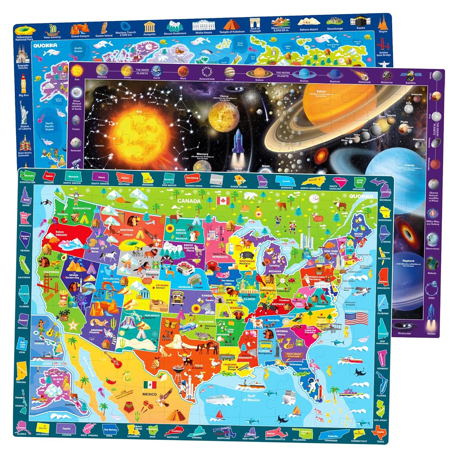 Rompecabezas Educativos QUOKKA 100 Piezas Mapa Mundial