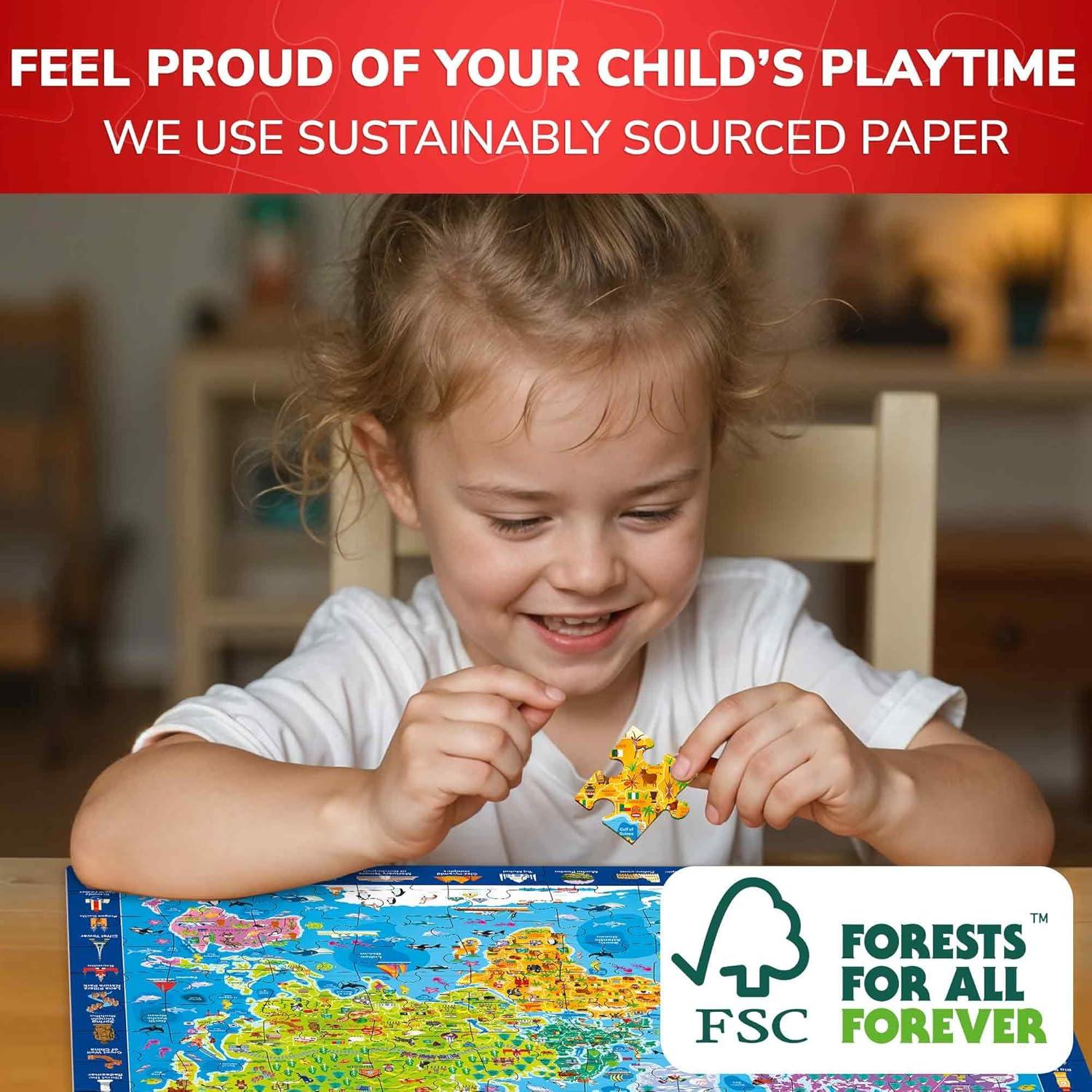 Rompecabezas Educativos QUOKKA 100 Piezas Mapa Mundial