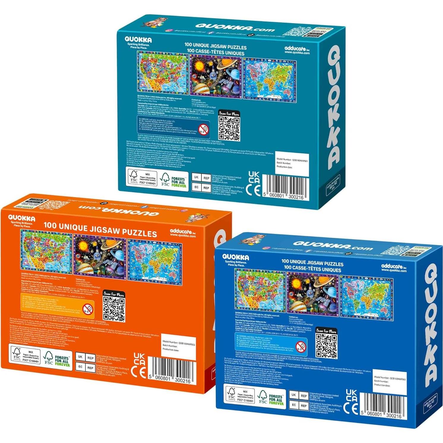 Rompecabezas Educativos QUOKKA 100 Piezas Mapa Mundial