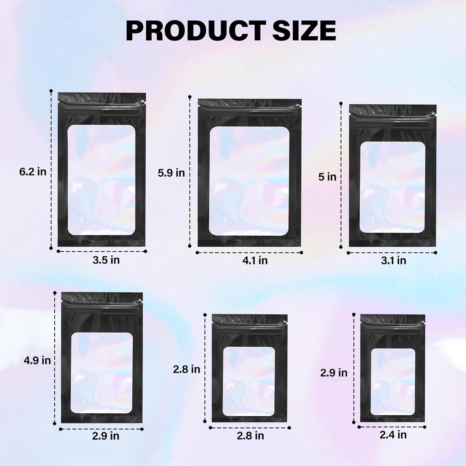 Paquete de 100 Bolsas Mylar Reutilizables Piadis 6.1x9.9 cm