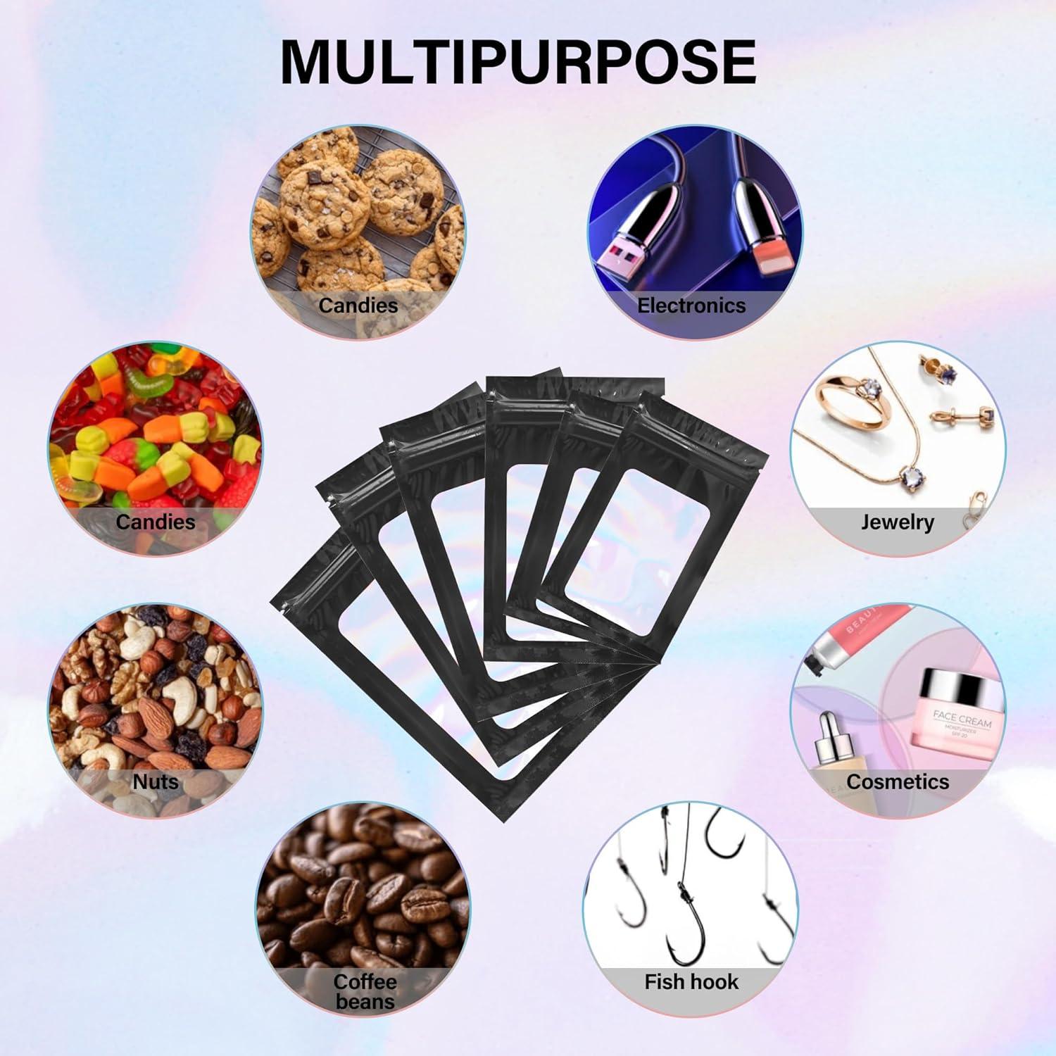 Paquete de 100 Bolsas Mylar Reutilizables Piadis 6.1x9.9 cm