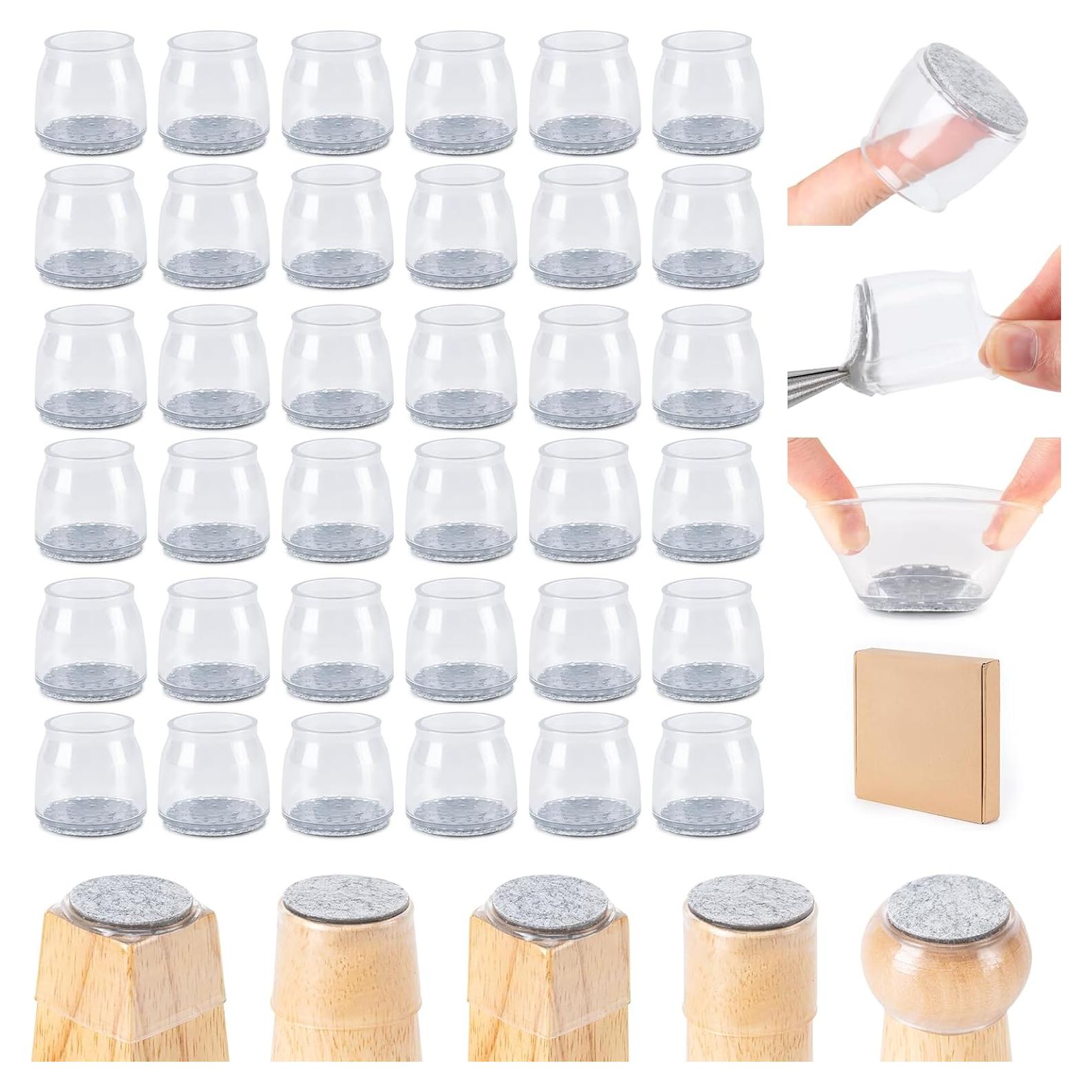 36 Protectores de Piso para Patas de Sillas Amrules - Silicona y Fieltro