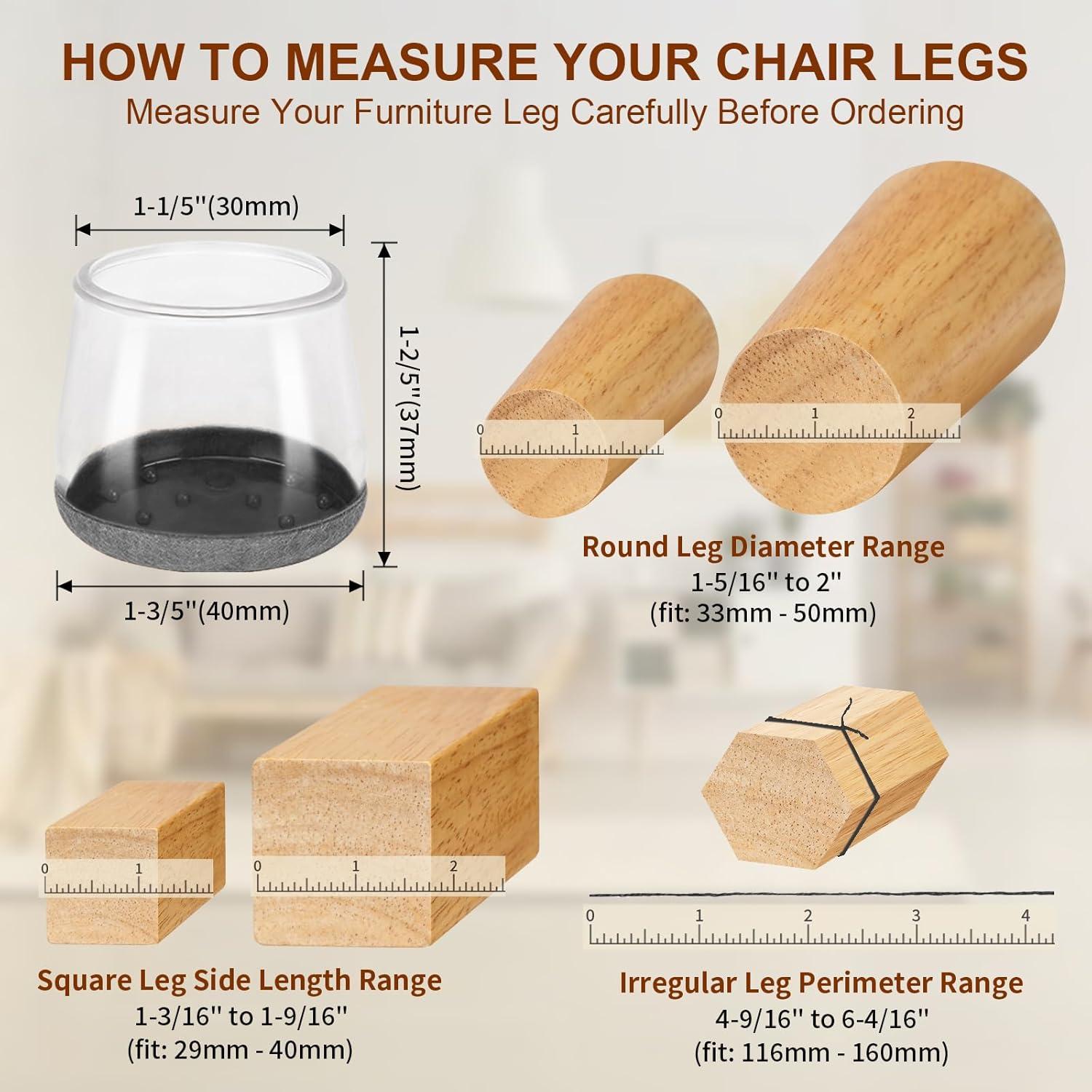 36 Protectores de Suelo Silicona Amrules para Patas de Sillas