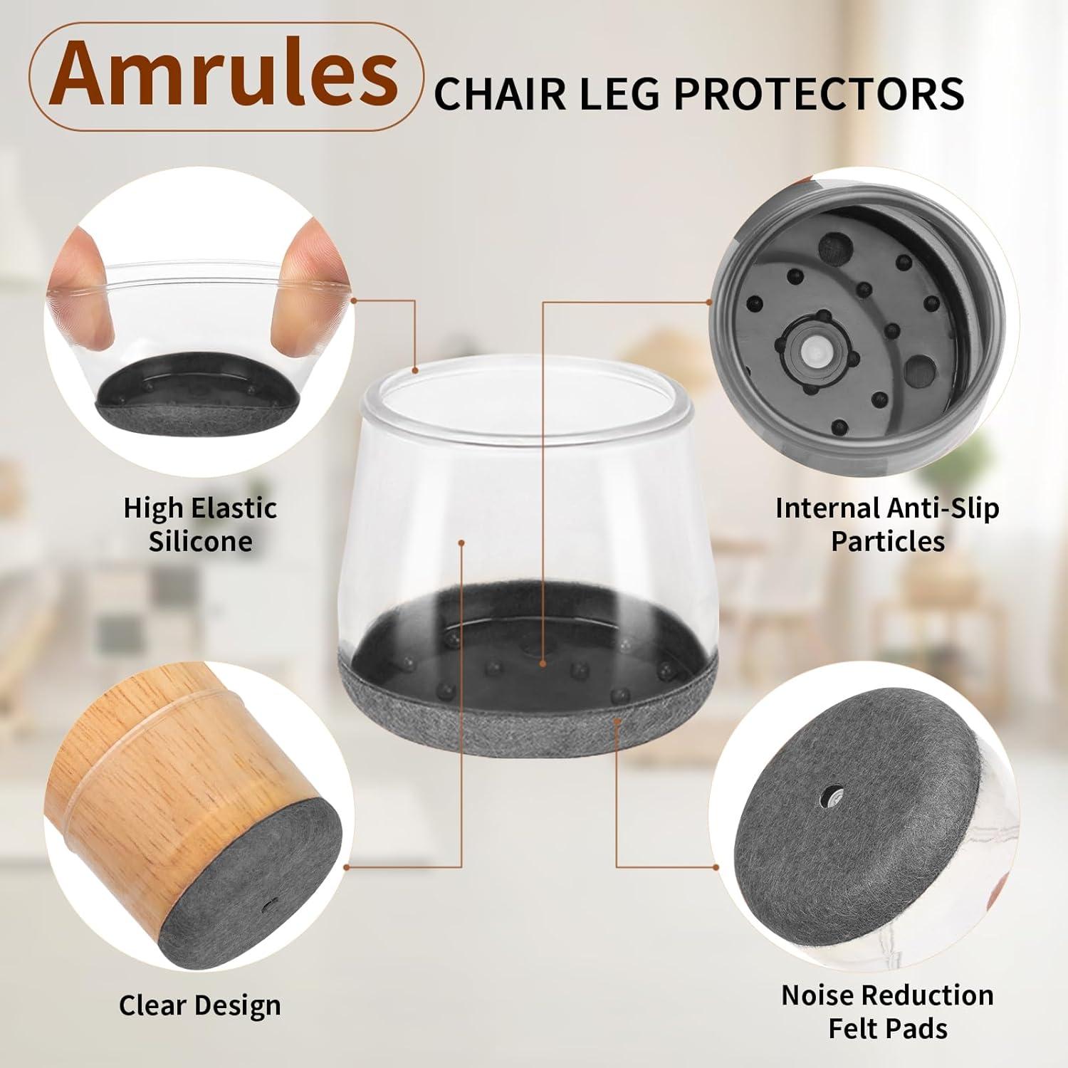 36 Protectores de Suelo Silicona Amrules para Patas de Sillas