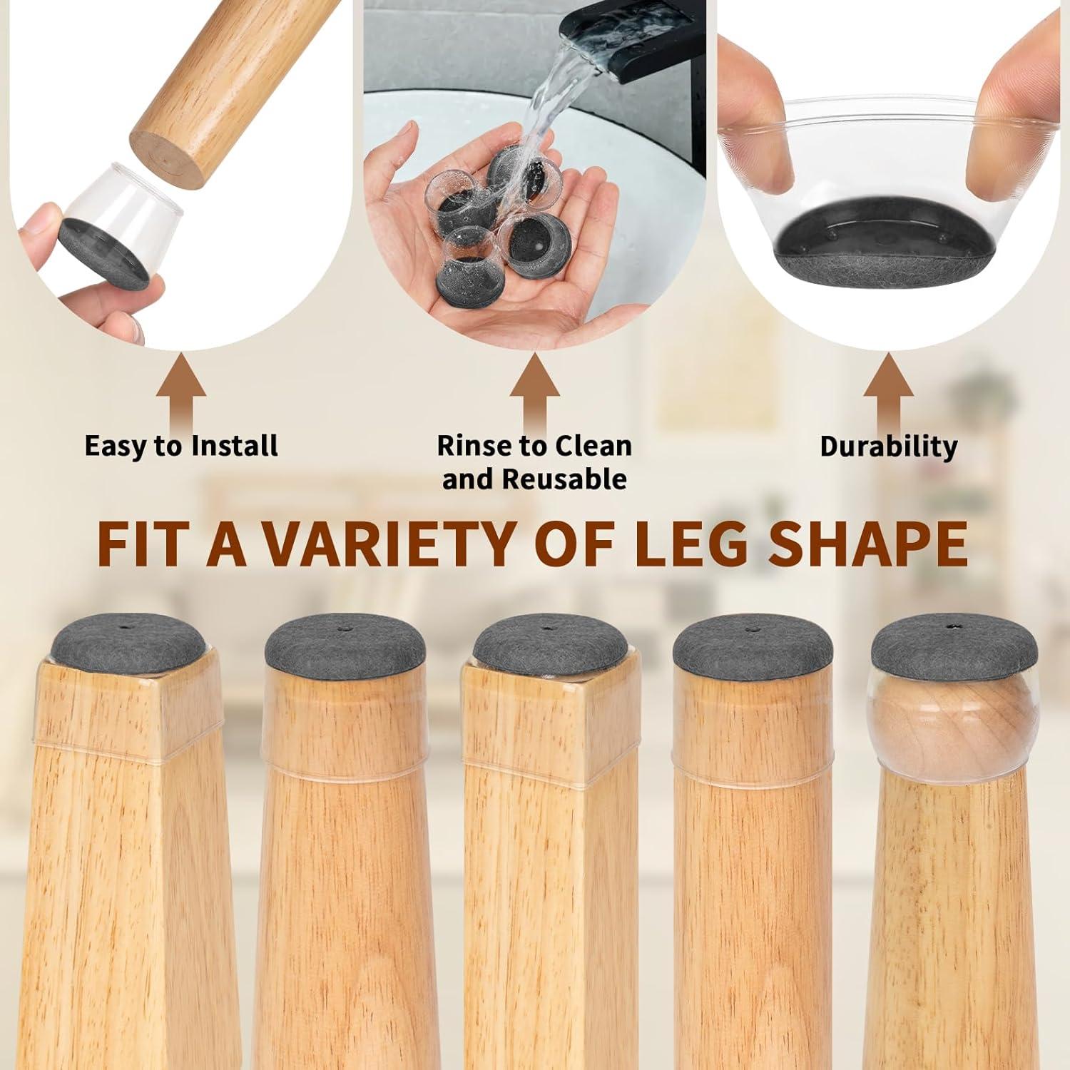 36 Protectores de Suelo Silicona Amrules para Patas de Sillas