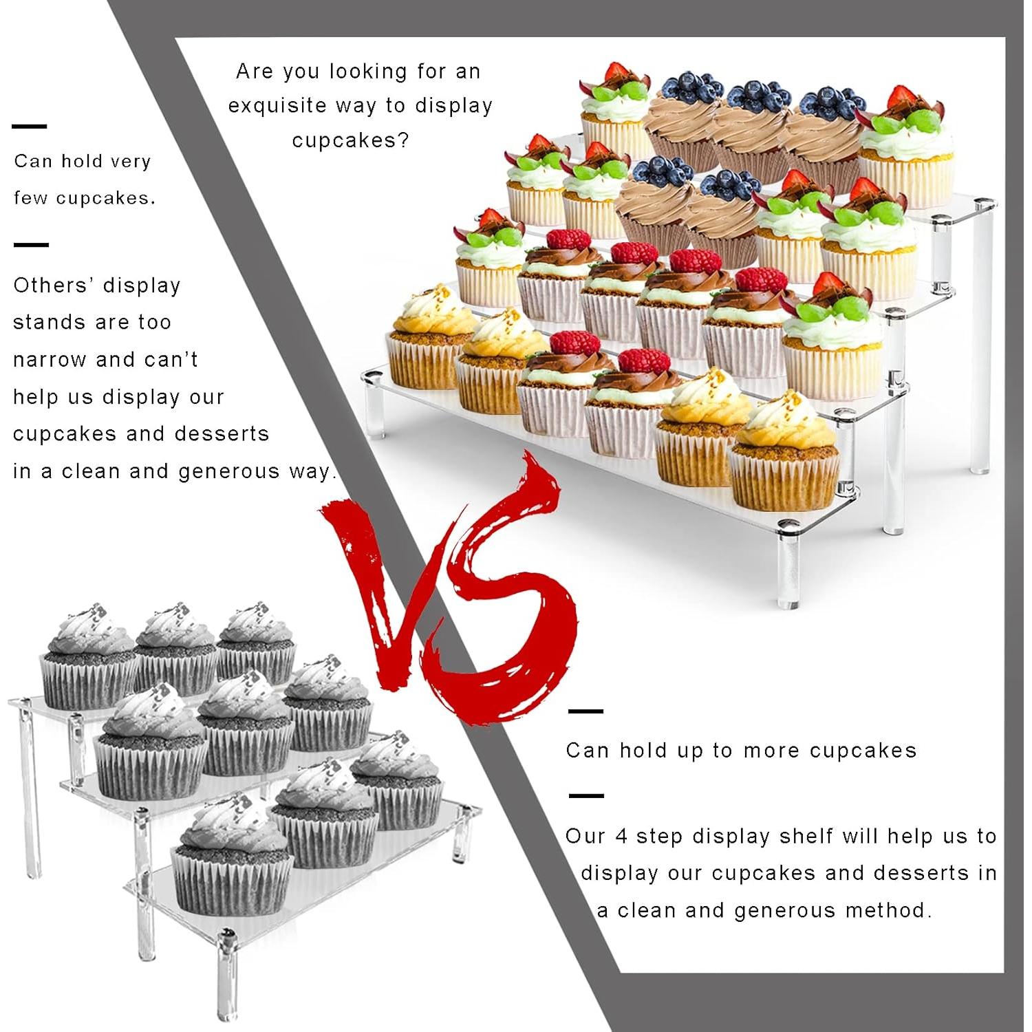 Soporte Acrílico de Exhibición ULENDIS 4 Niveles 40.6x31.5cm