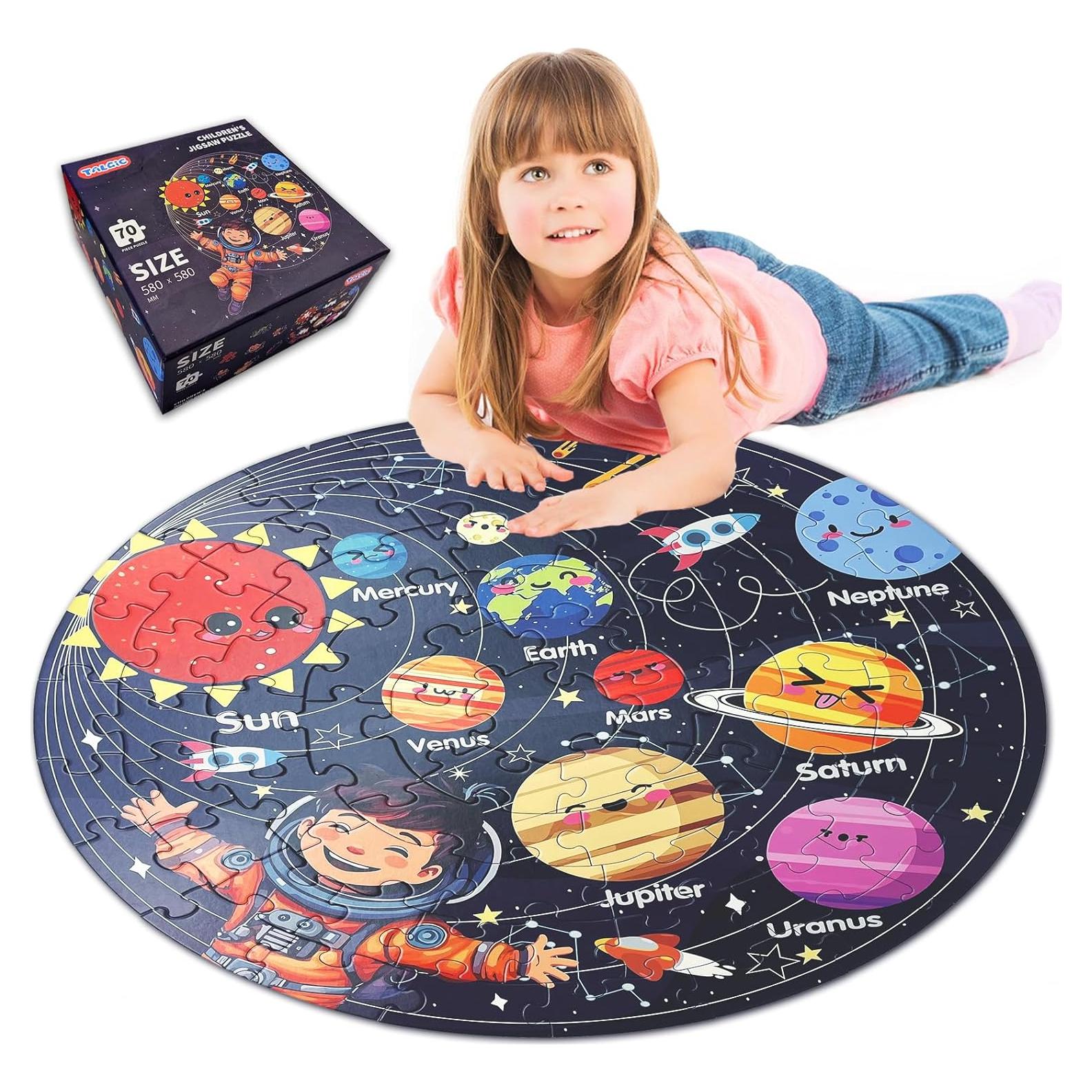 Rompecabezas de Piso Redondo TALGIC Sistema Solar 70 Piezas