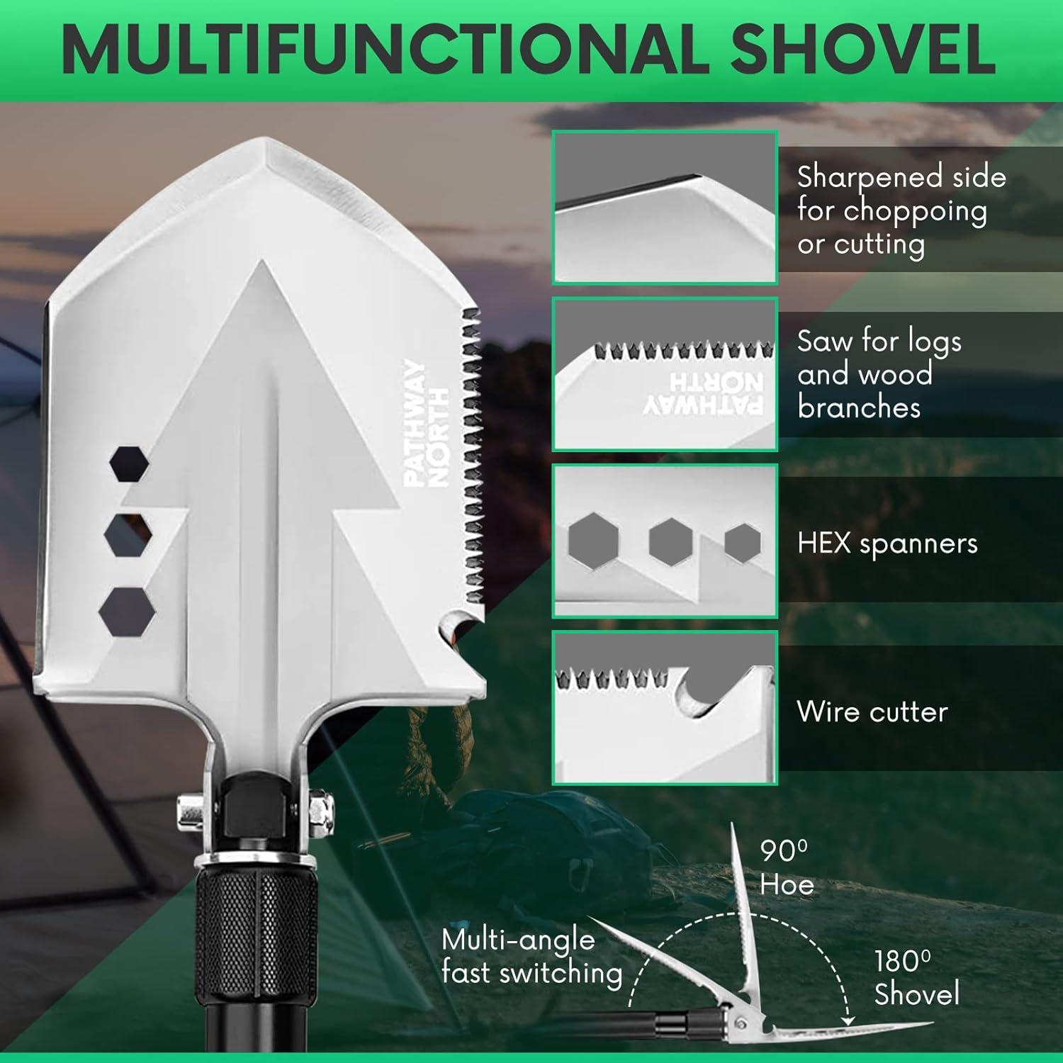 Pala de Supervivencia Plegable Pathway North con Linterna