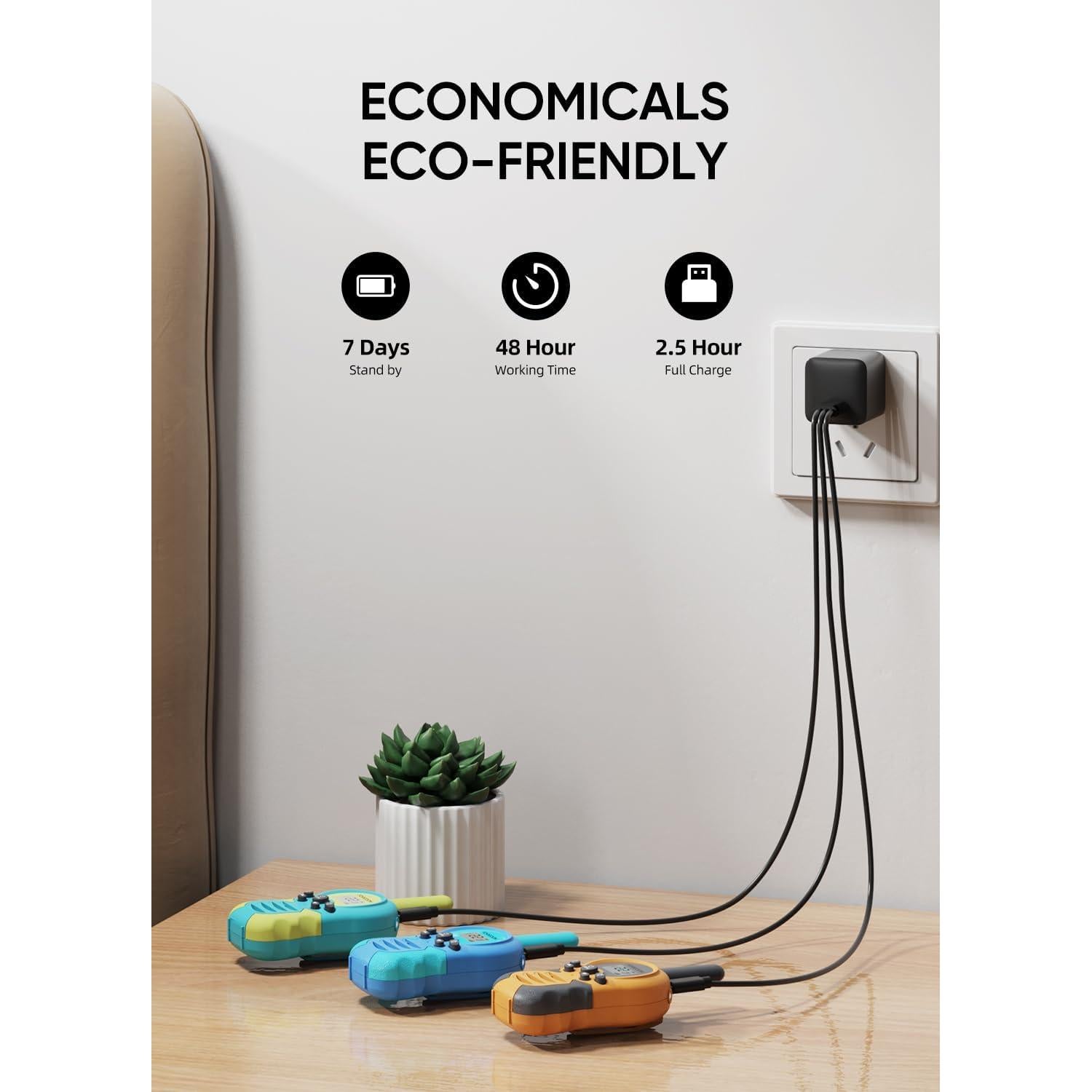 Walkie Talkies Recargables FOREDOM para Niños 3 Unidades