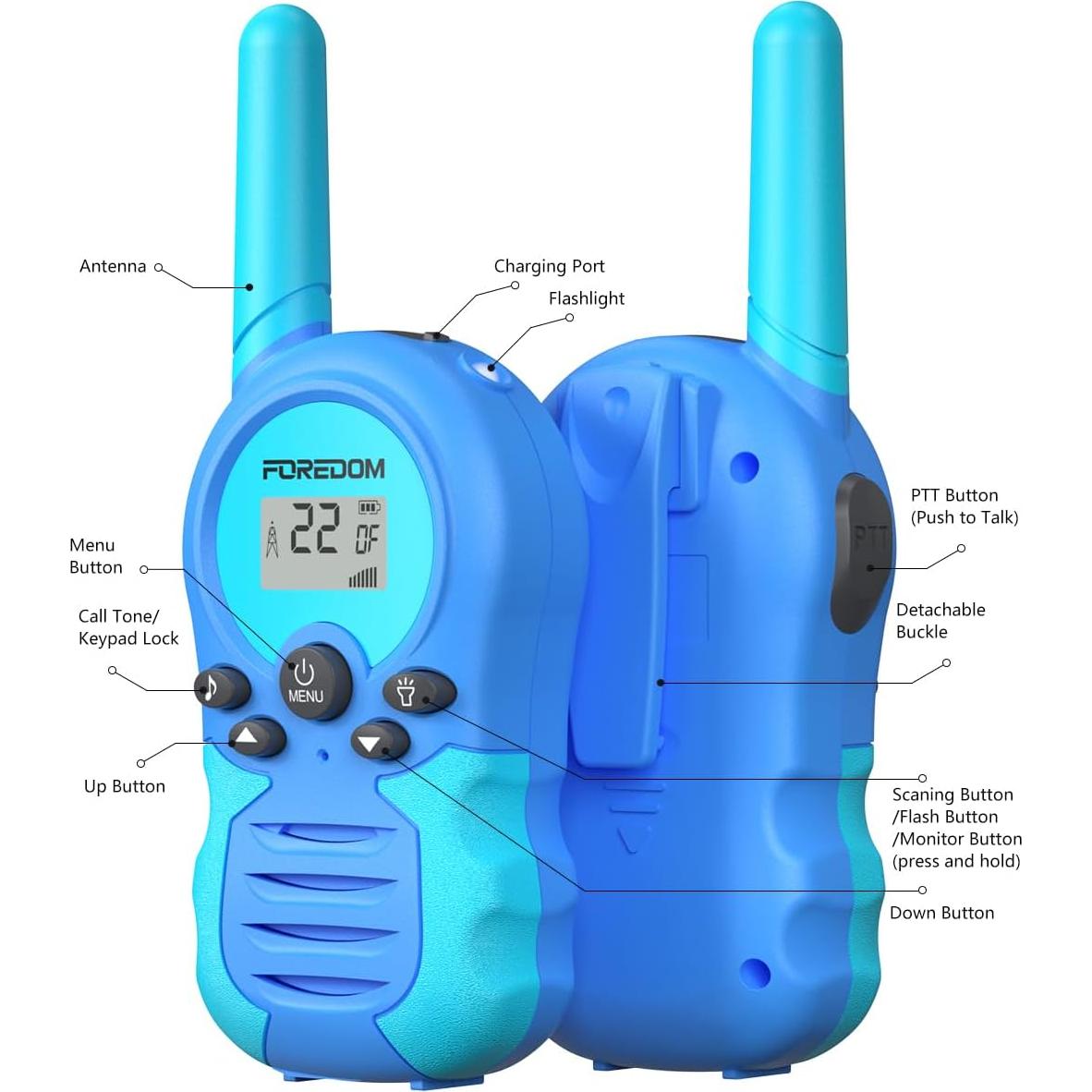 Walkie Talkies Recargables FOREDOM para Niños 3 Unidades