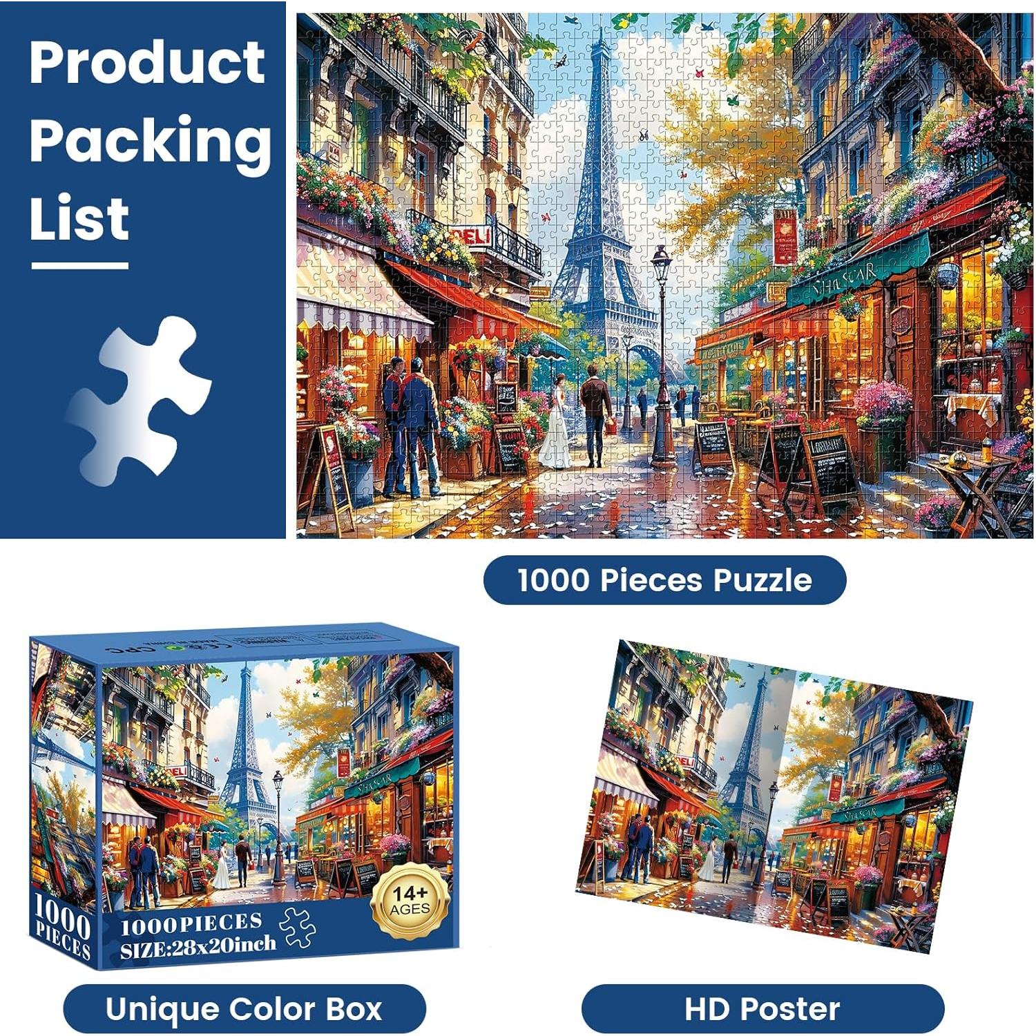 Rompecabezas 1000 Piezas Edsjegn Torre Eiffel 71x50 cm