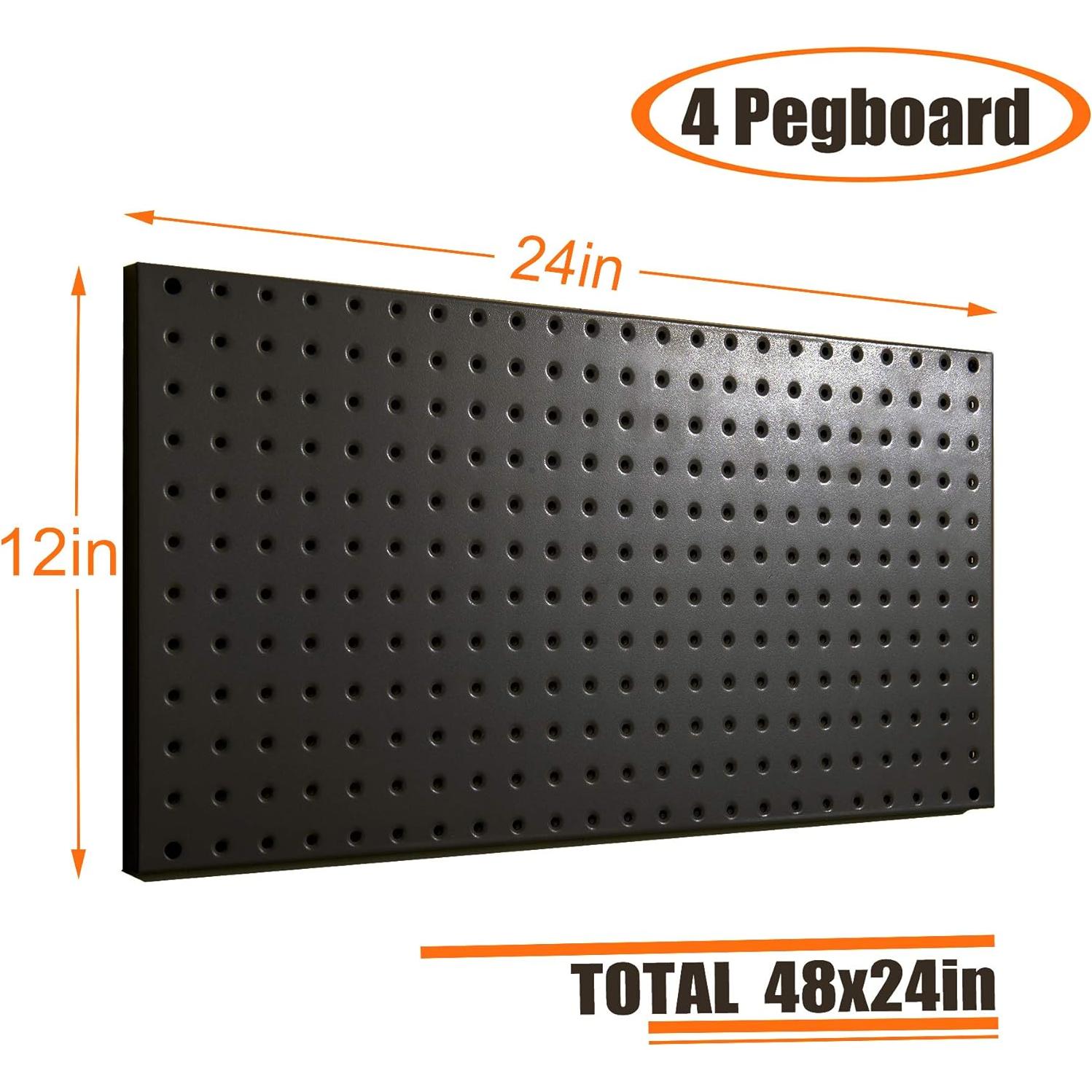 Organizador de Paneles Perforados Wallmaster 48x24 Negro con 48 Ganchos