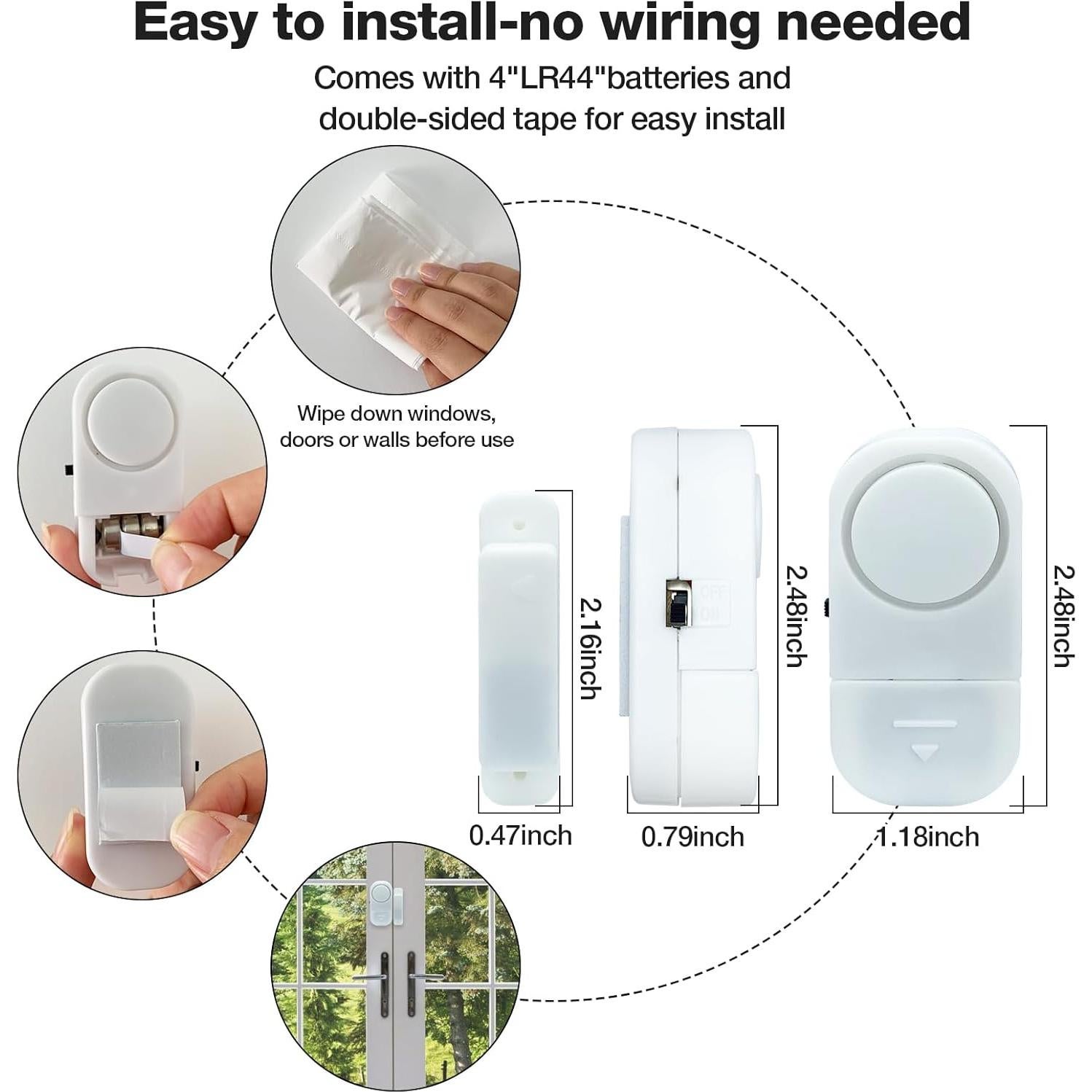 Alarma de Puerta y Ventana WimuPath 90dB - 2 Paquete