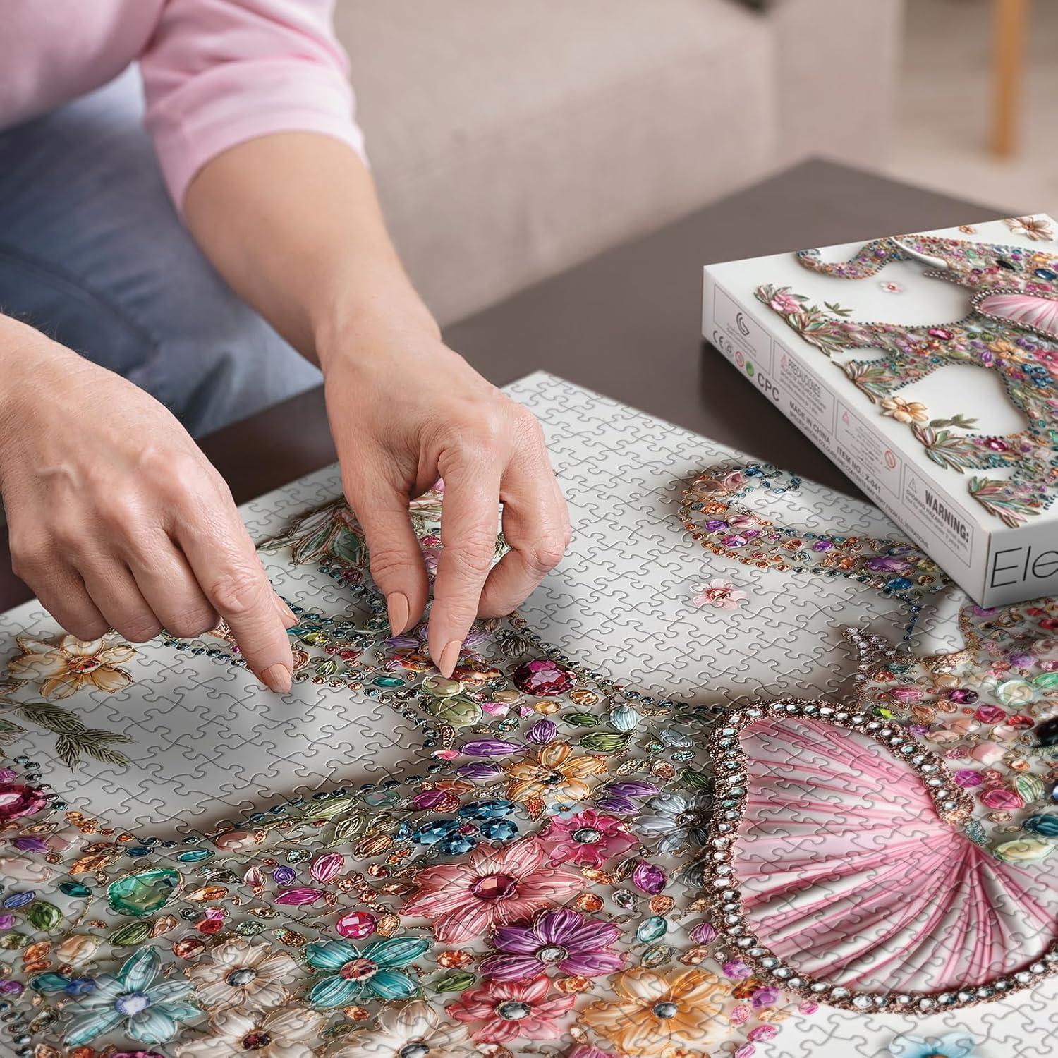 Rompecabezas Elefante de Cristal BBOLDIN 1000 Piezas 60.6 cm