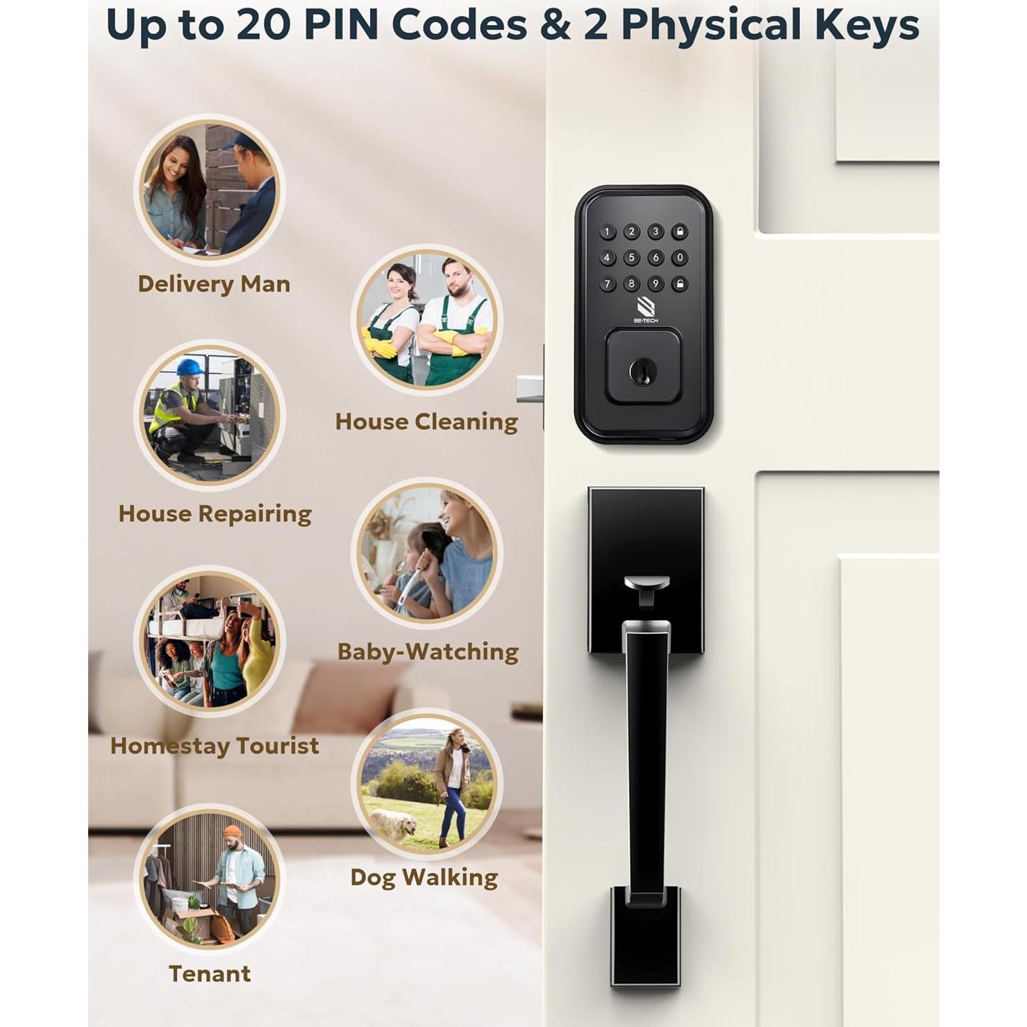 Cerradura Inteligente BE-TECH con Teclado y 2 Manijas