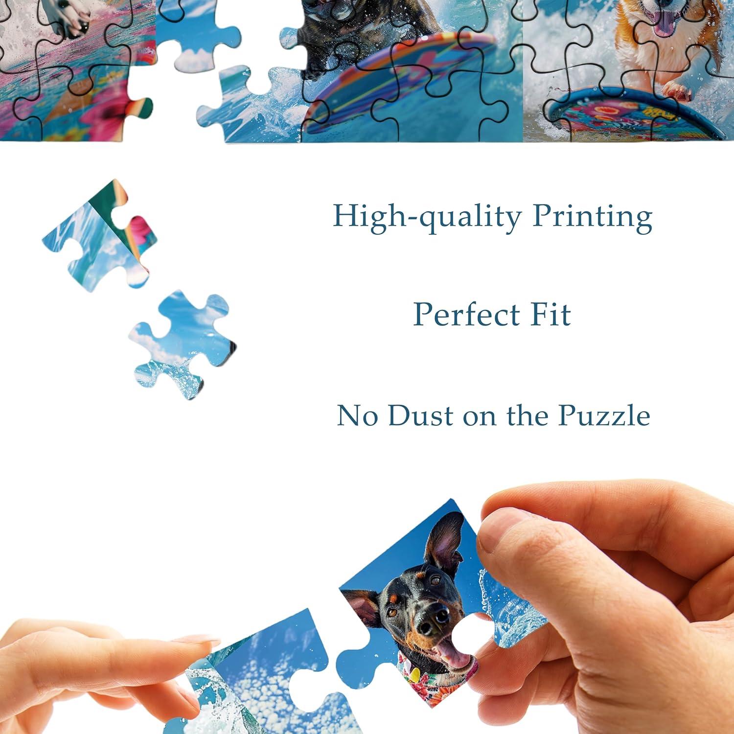 Rompecabezas de Perro Surfista 1000 Piezas Veningru