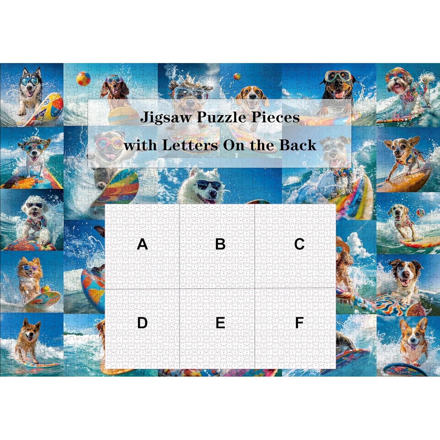 Rompecabezas de Perro Surfista 1000 Piezas Veningru