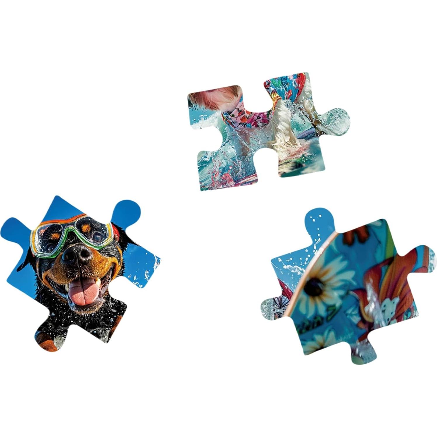 Rompecabezas de Perro Surfista 1000 Piezas Veningru