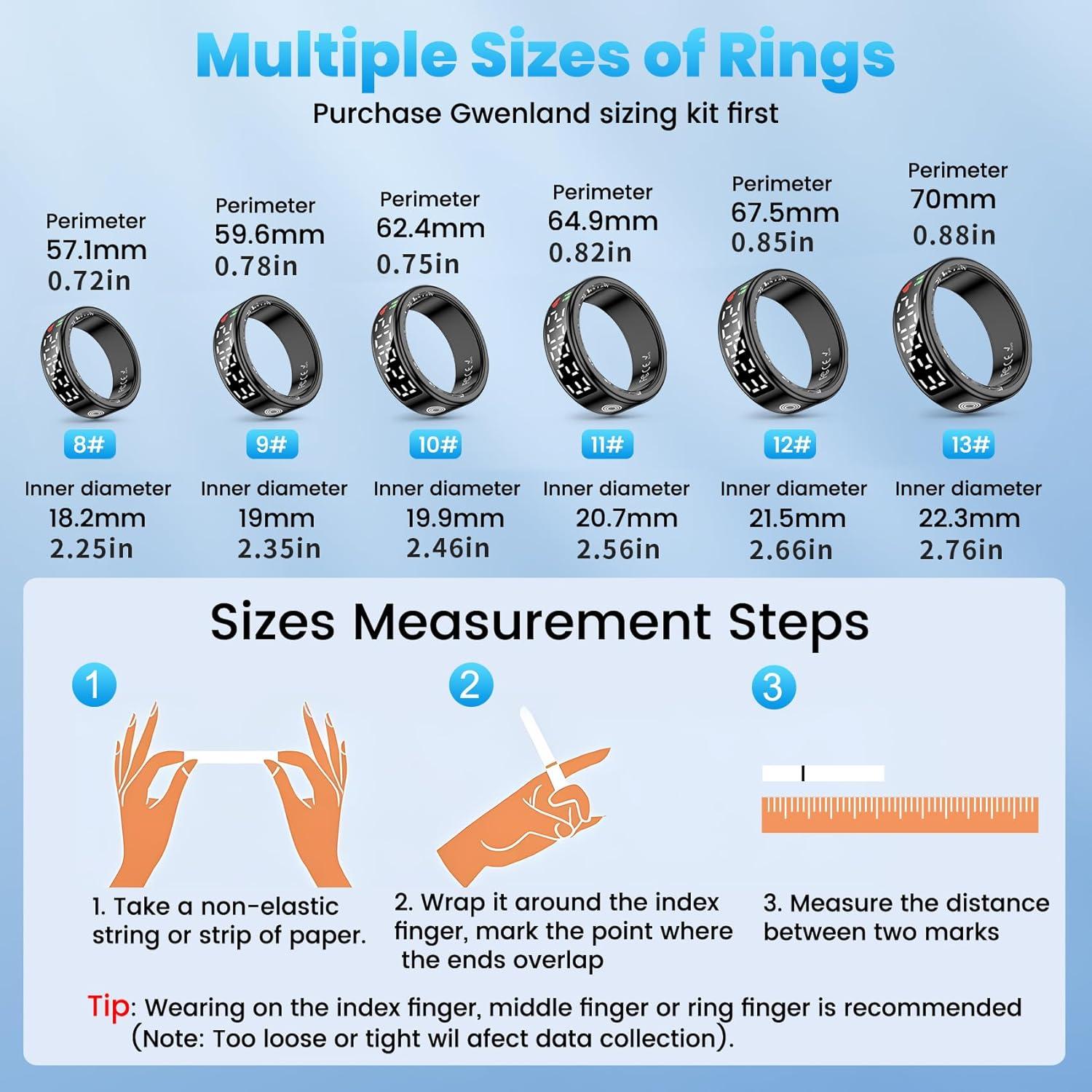 Anillo Inteligente de Salud Gwenland SR08 - Monitoreo Fitness