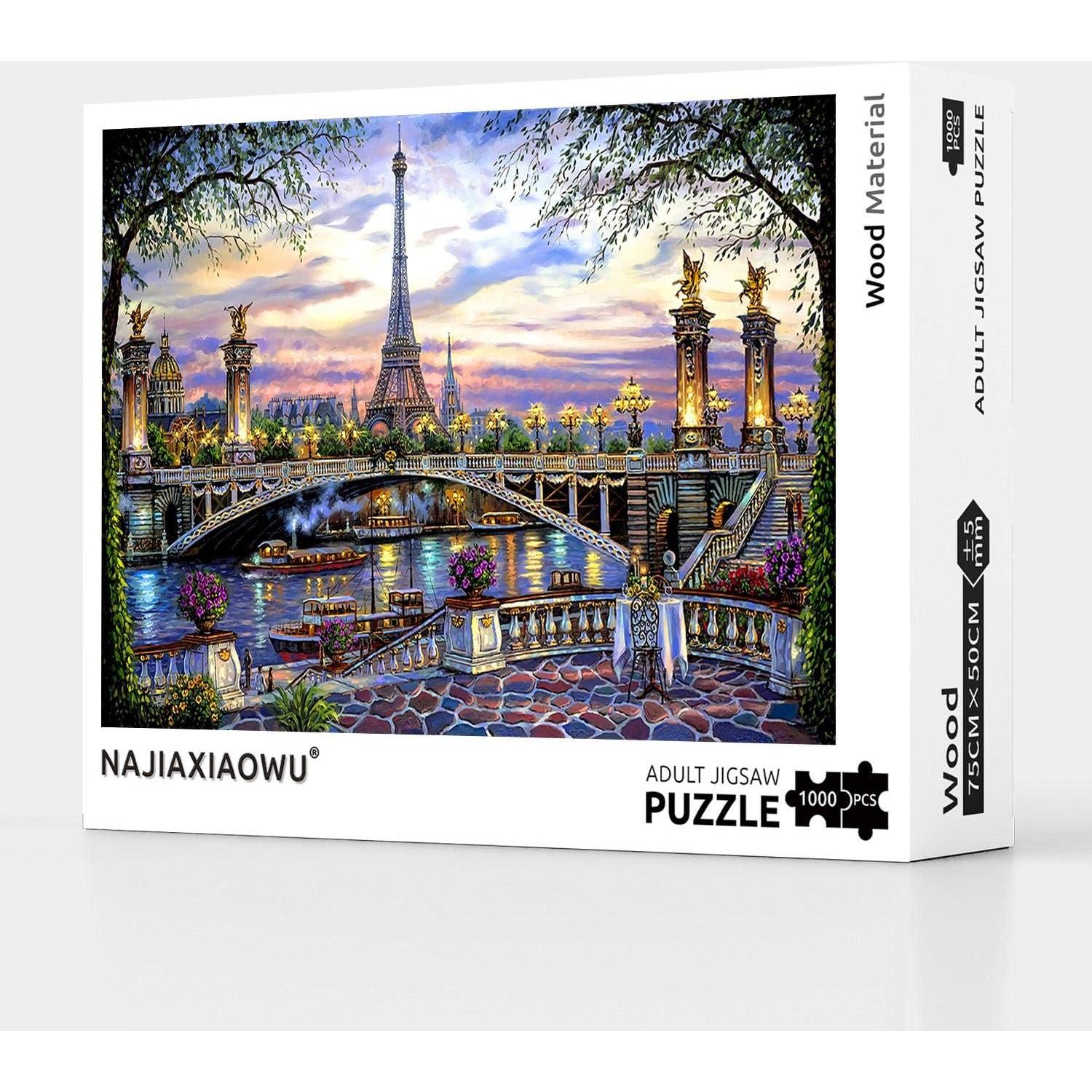 Rompecabezas de Madera 1000 Piezas Torre Eiffel 75x50cm