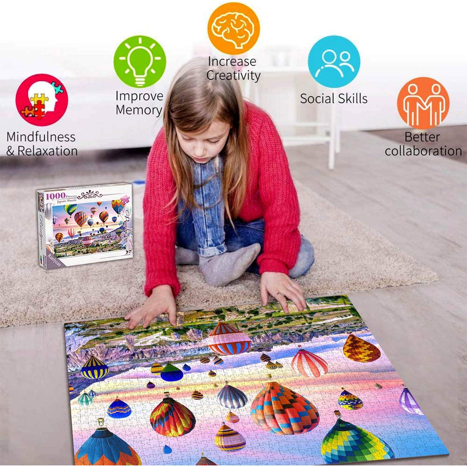 Rompecabezas 1000 Piezas Runlycan Paisaje Globos Aire