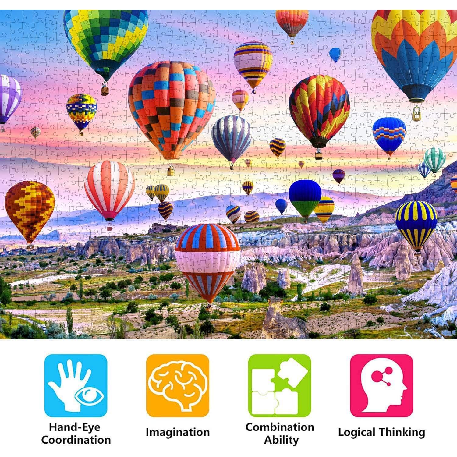 Rompecabezas 1000 Piezas Runlycan Paisaje Globos Aire