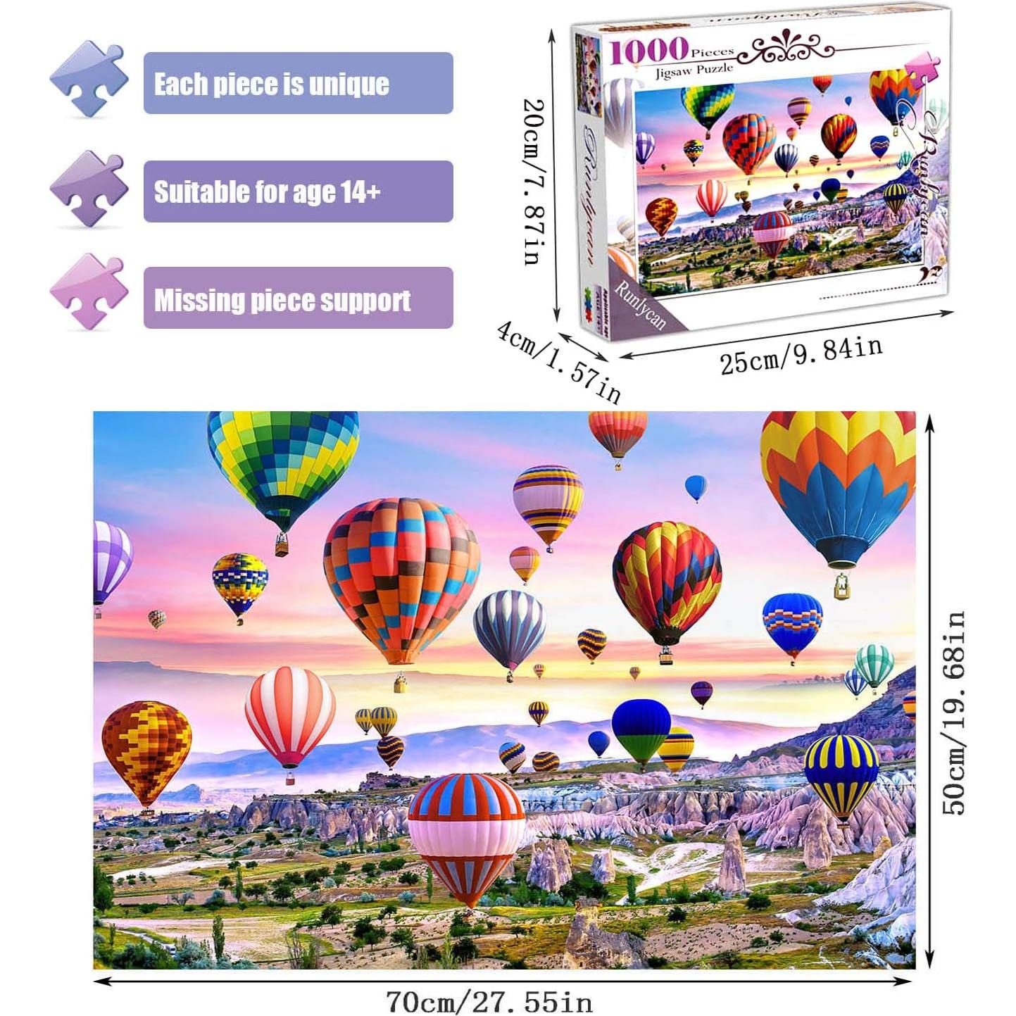 Rompecabezas 1000 Piezas Runlycan Paisaje Globos Aire