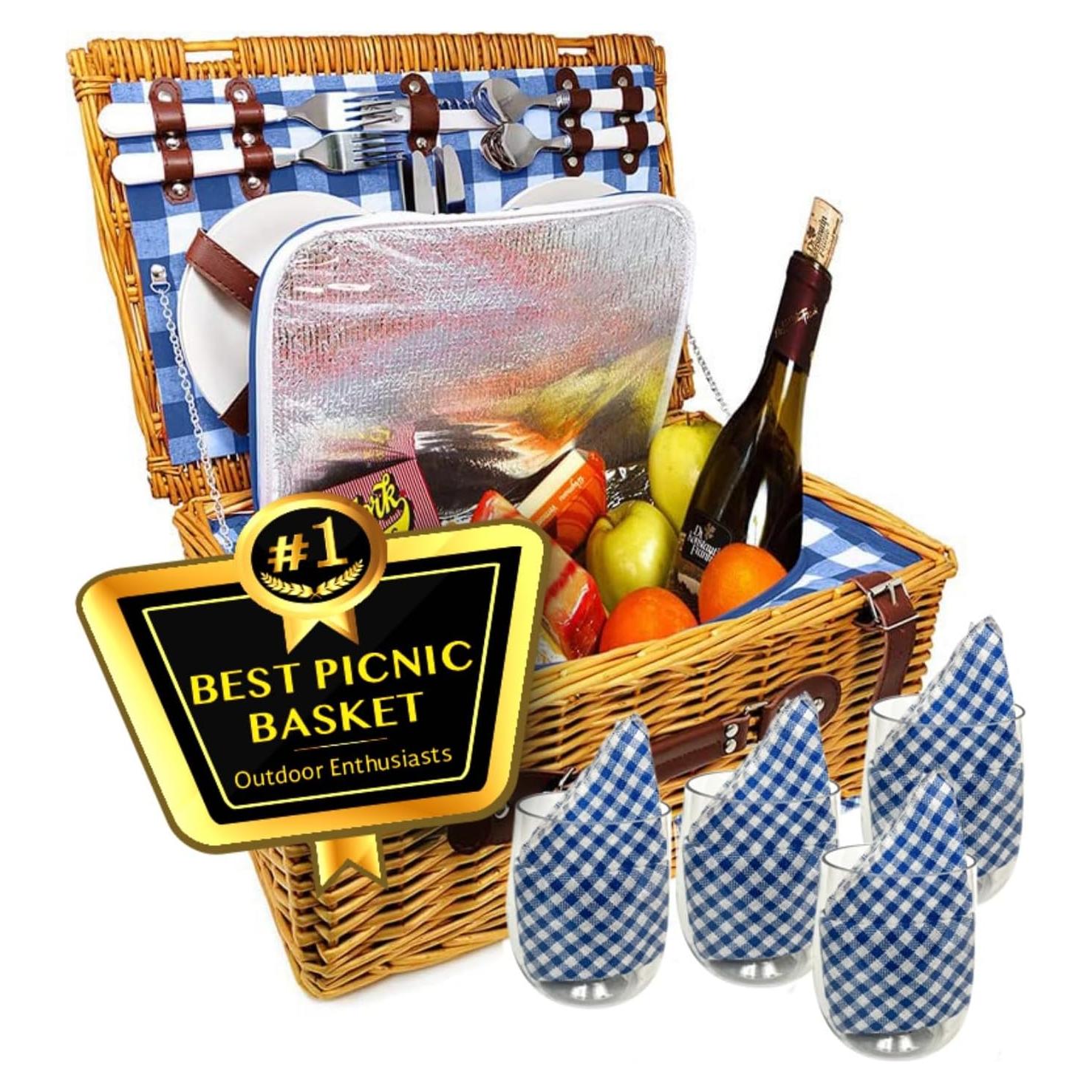 Cesta de Picnic Nature Gear XL Aislada para 4 Personas