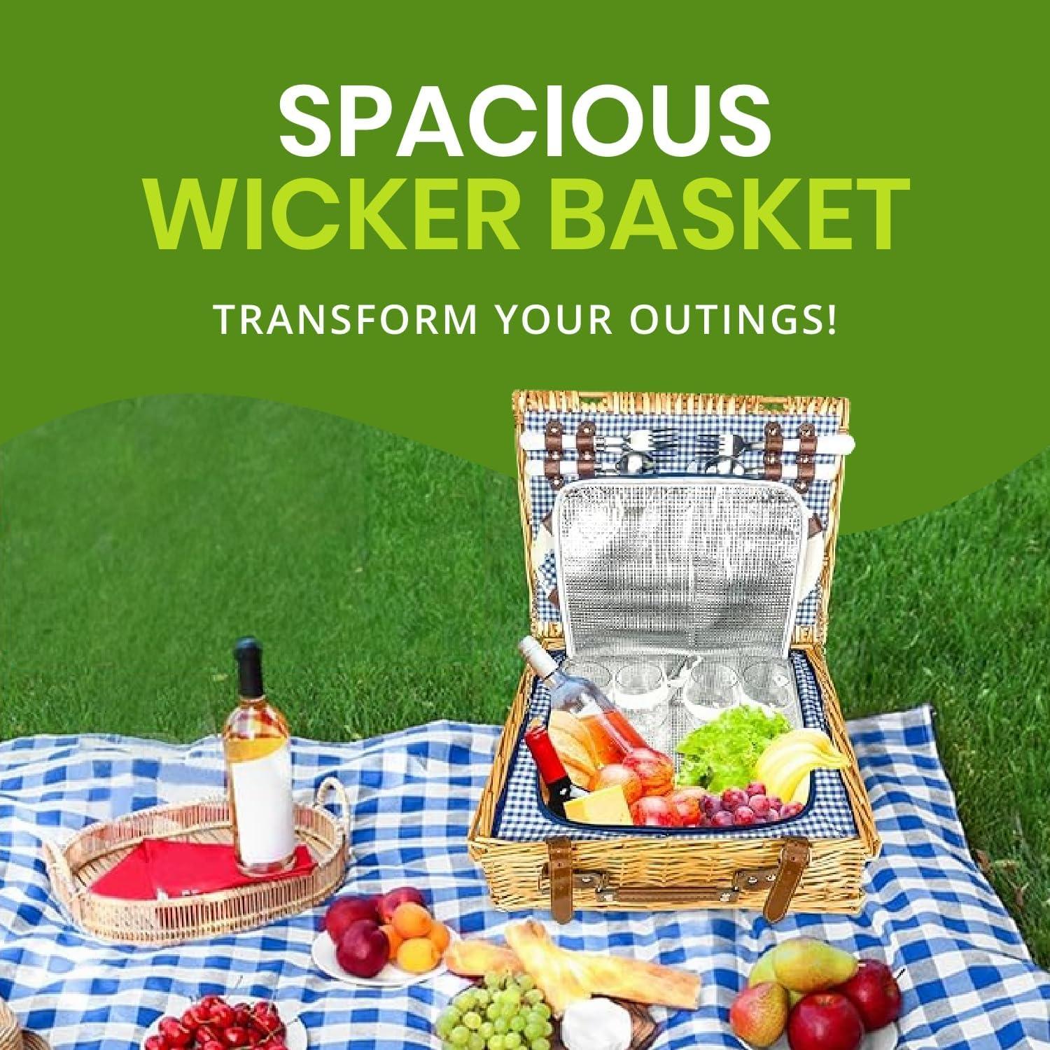 Cesta de Picnic Nature Gear XL Aislada para 4 Personas