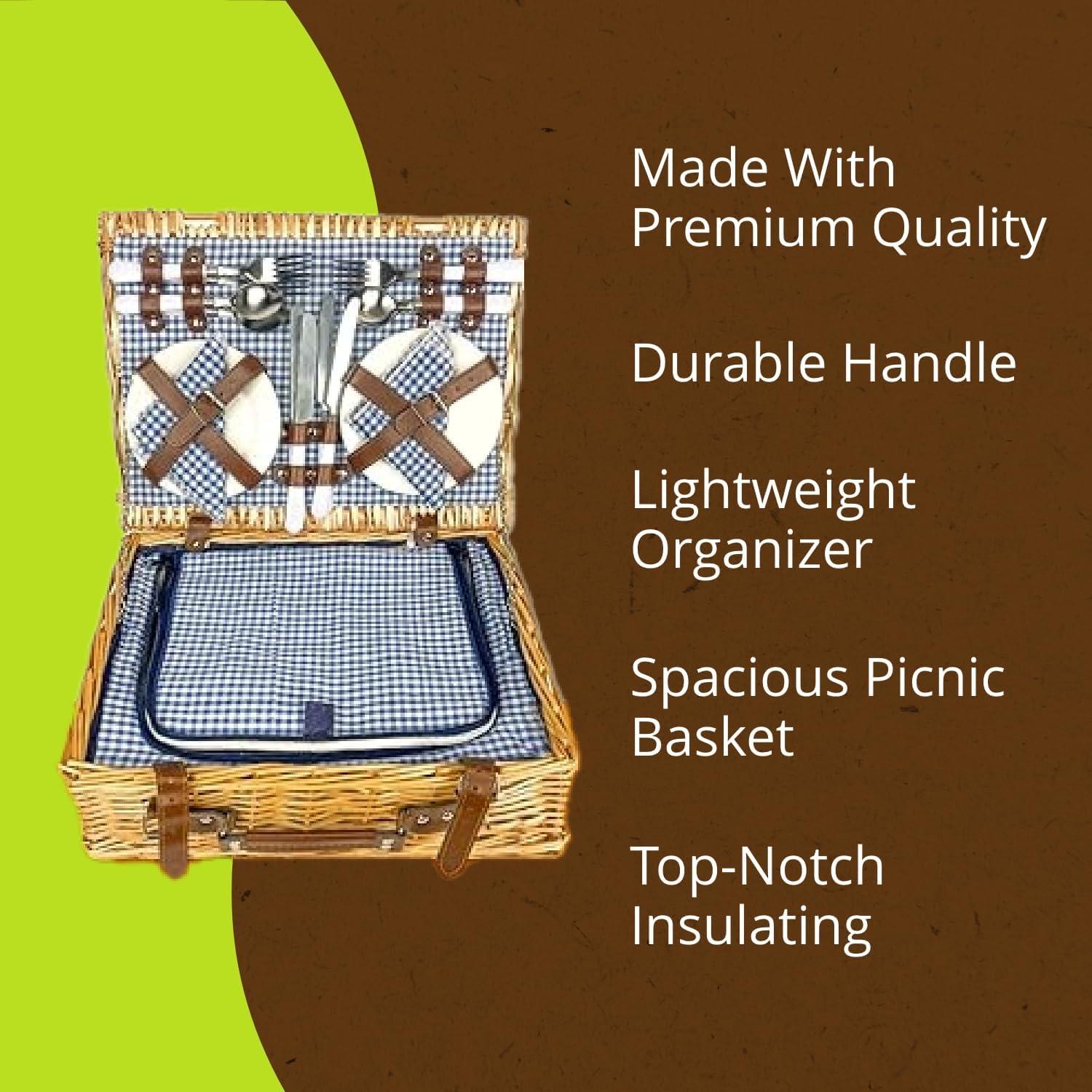 Cesta de Picnic Nature Gear XL Aislada para 4 Personas